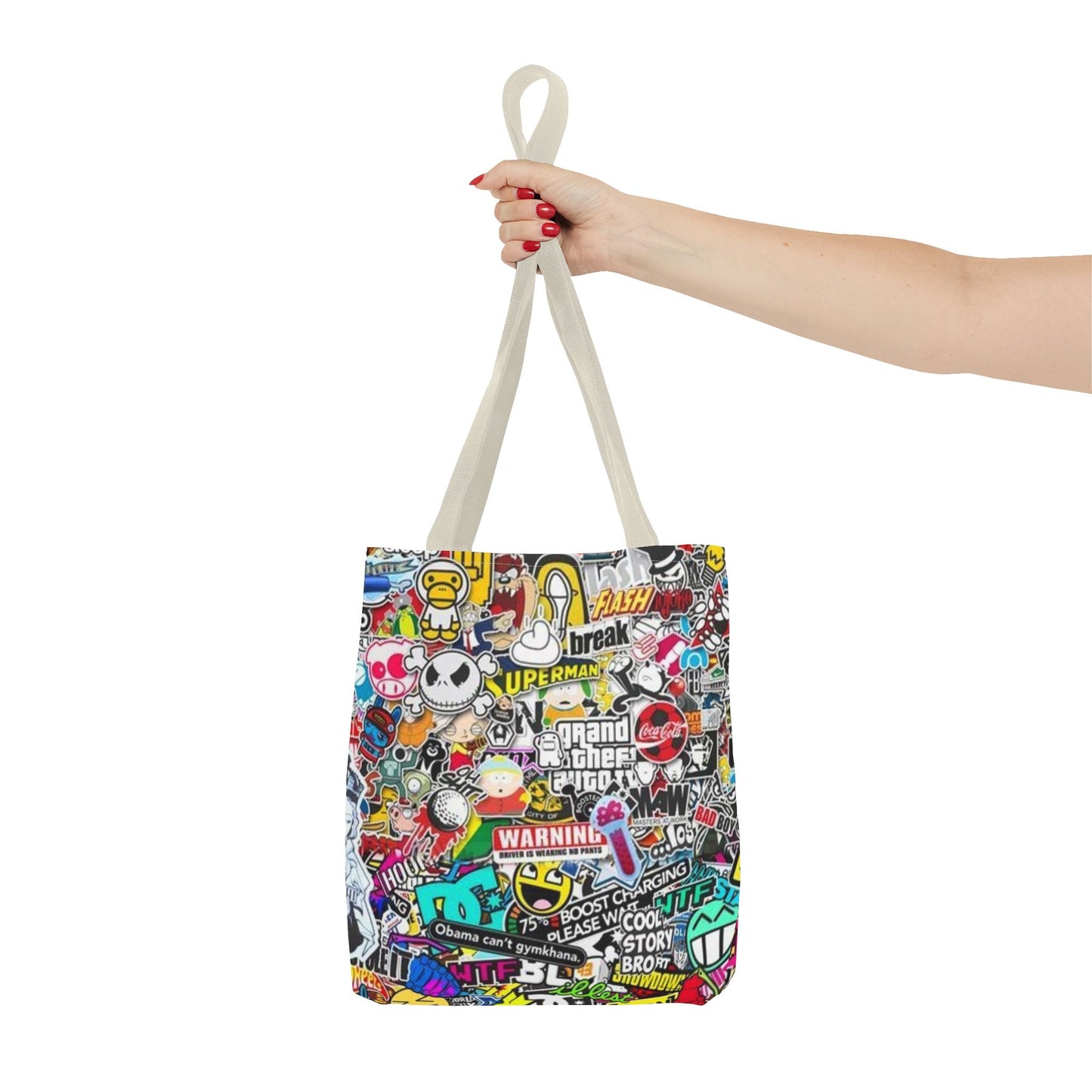 Stickers Skateboarding All Over Print BRAND NEW Purse Pocketbook,Travel Tote Bag