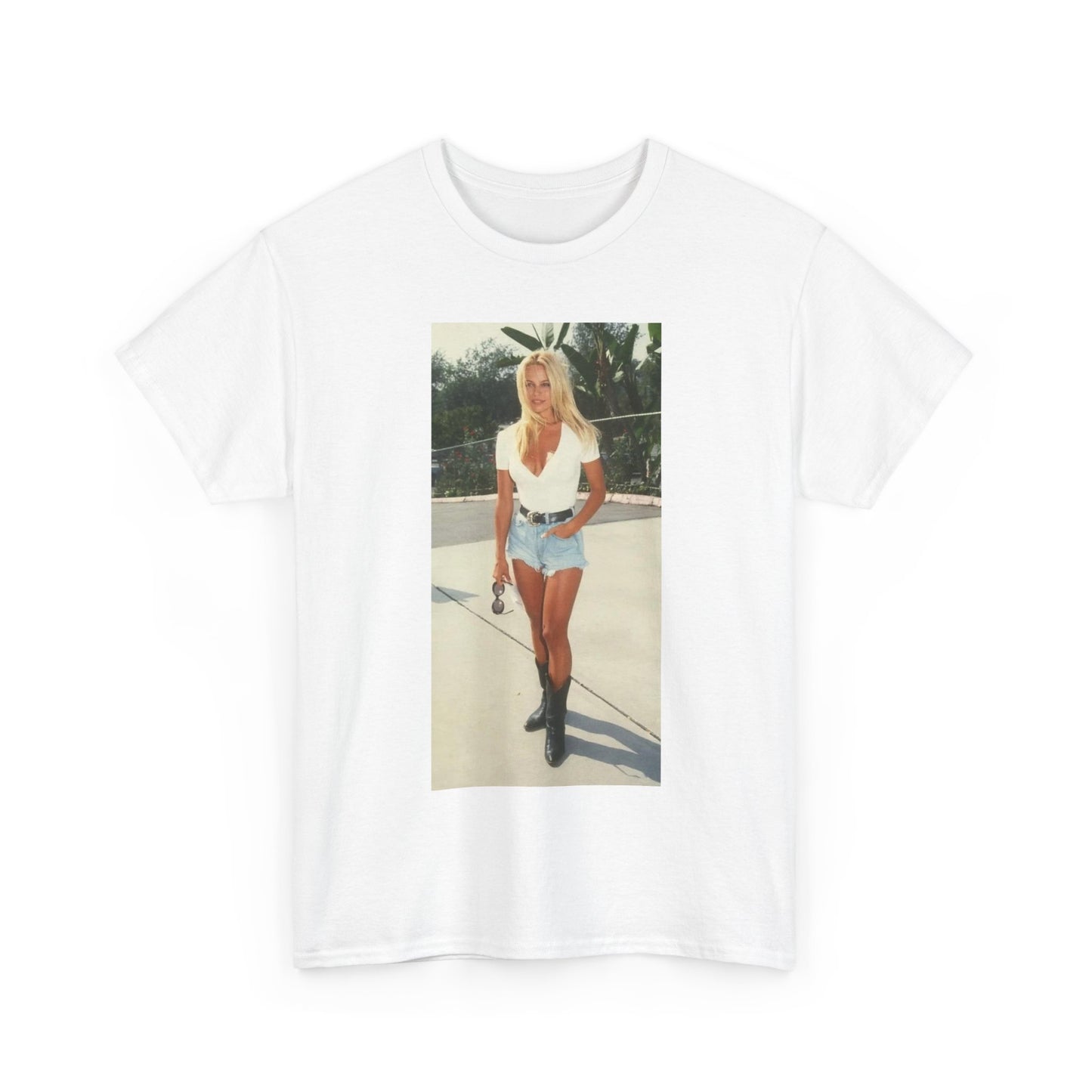 Pam Anderson playboy baywatch boots vintage blonde Heavy Cotton Tee