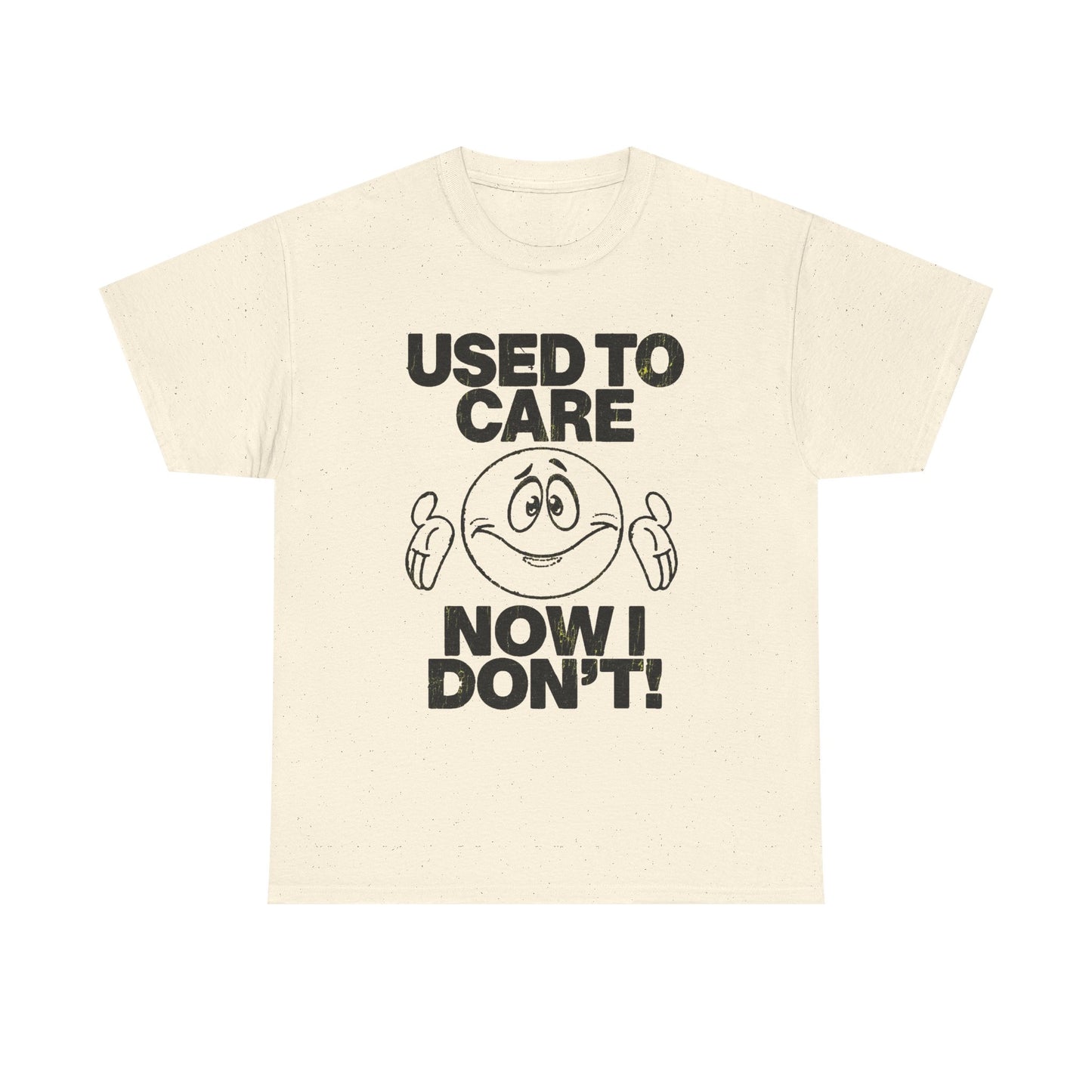 Used To Care Now I Don't Graphic T Shirt Men's Heavy Cotton Tee Funny Retro