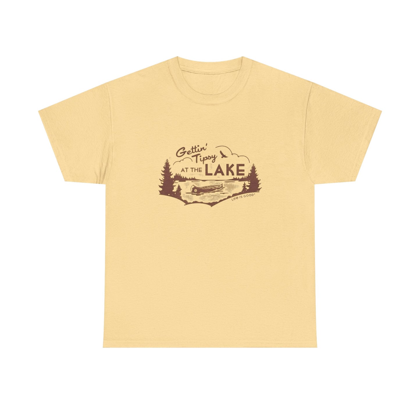 Getting Tipsy At The Lake Graphic T Shirt Unisex Heavy Cotton Tee