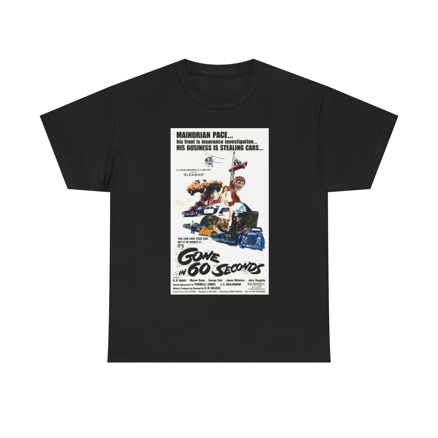 Gone In 60 seconds Tshirt Vintage movie poster Unisex Heavy Cotton Tee