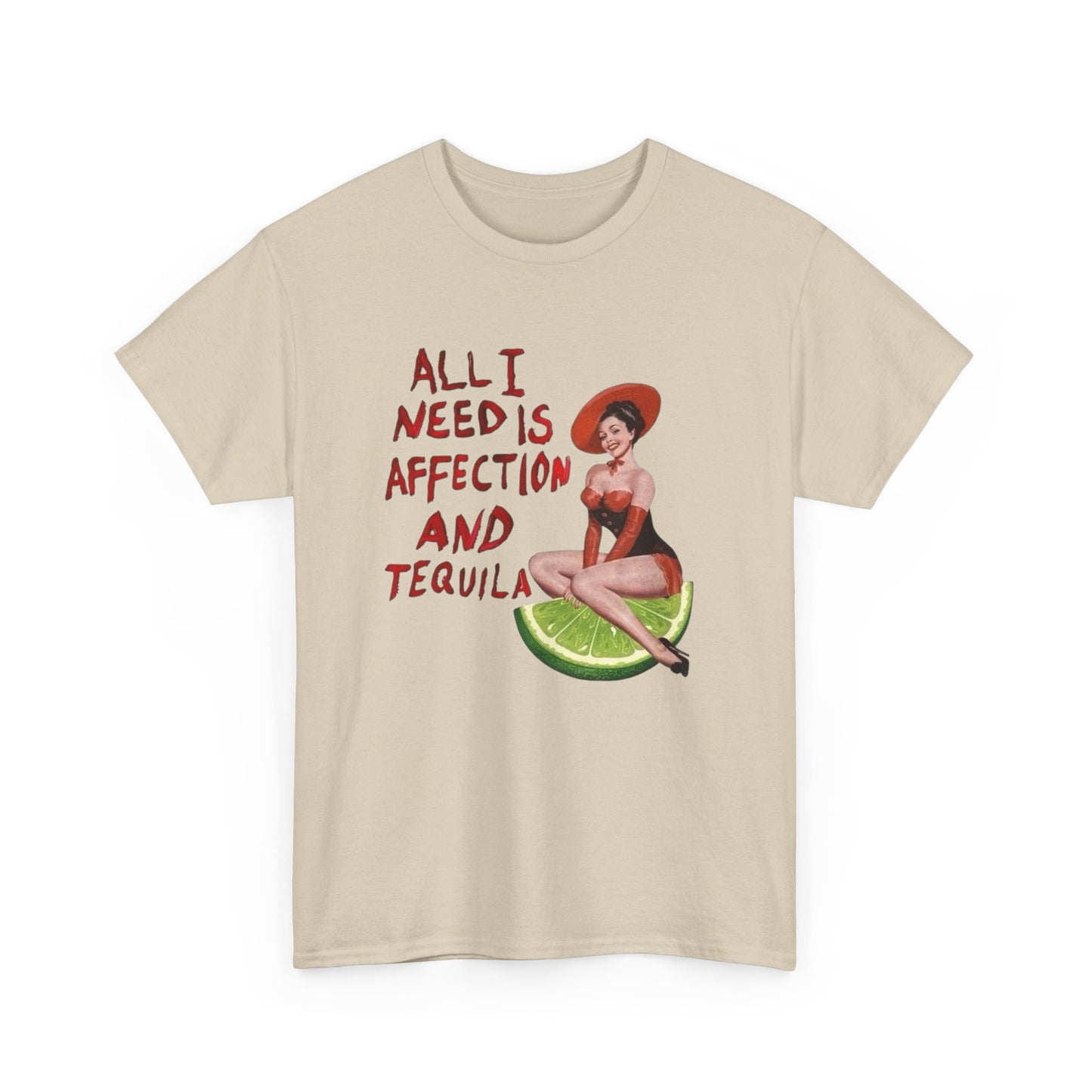 Tequila And Affection Graphic T-Shirt Women's Heavy Comfy Cotton Tee