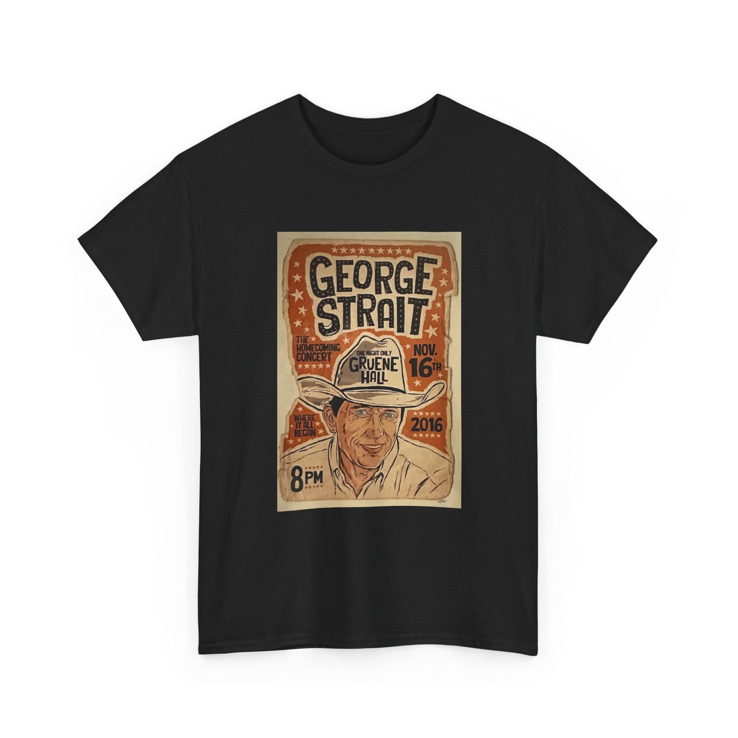 George Strait Tshirt Texas Country Poster Retro Tour Unisex Heavy Cotton Album