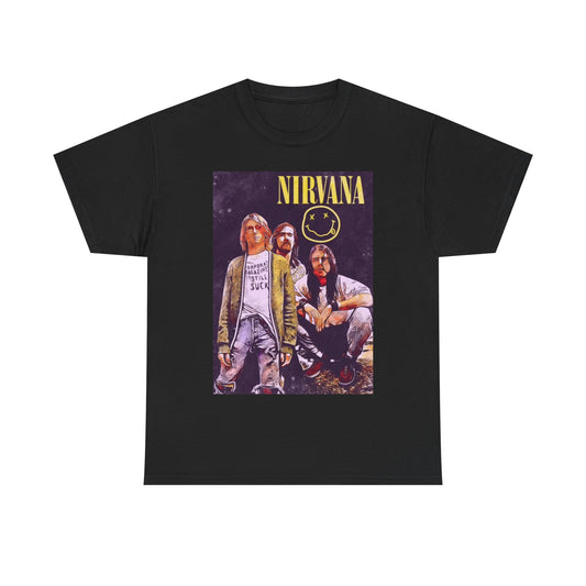 Nirvana T-shirt vintage art Seattle grunge scene Unisex Heavy Cotton Tee