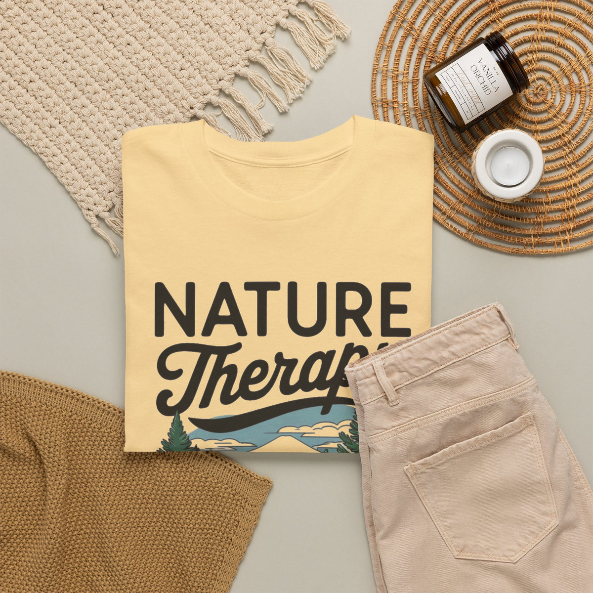 Nature Is Therapy Graphic T Shirt Men's Heavy Cotton Tee