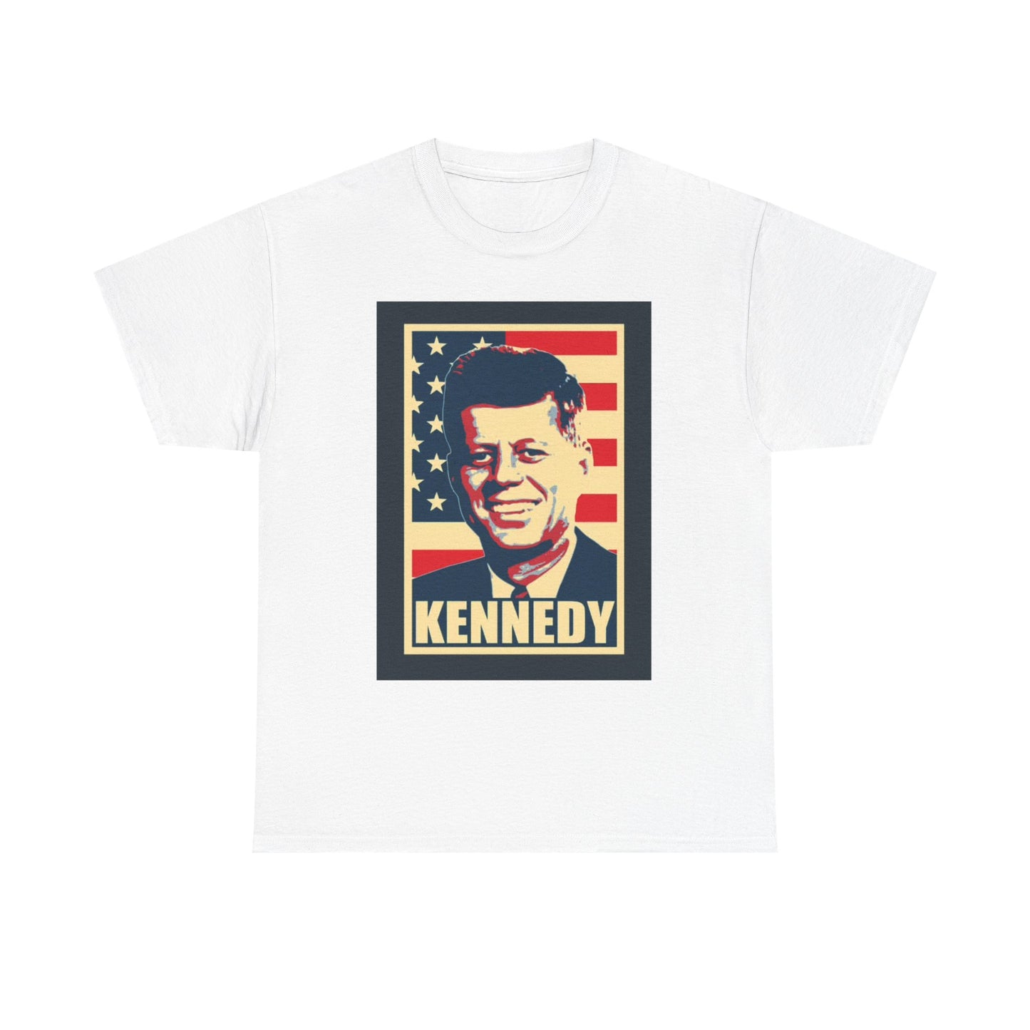 JFK Tshirt John F Kennedy American Flag President Unisex Heavy Cotton Tee