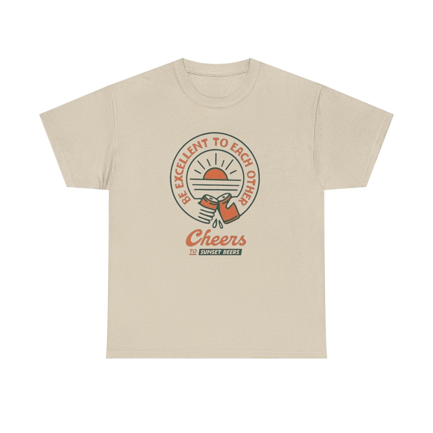 Cheers To Sunset Beers Graphic T Shirt ADULT NEW