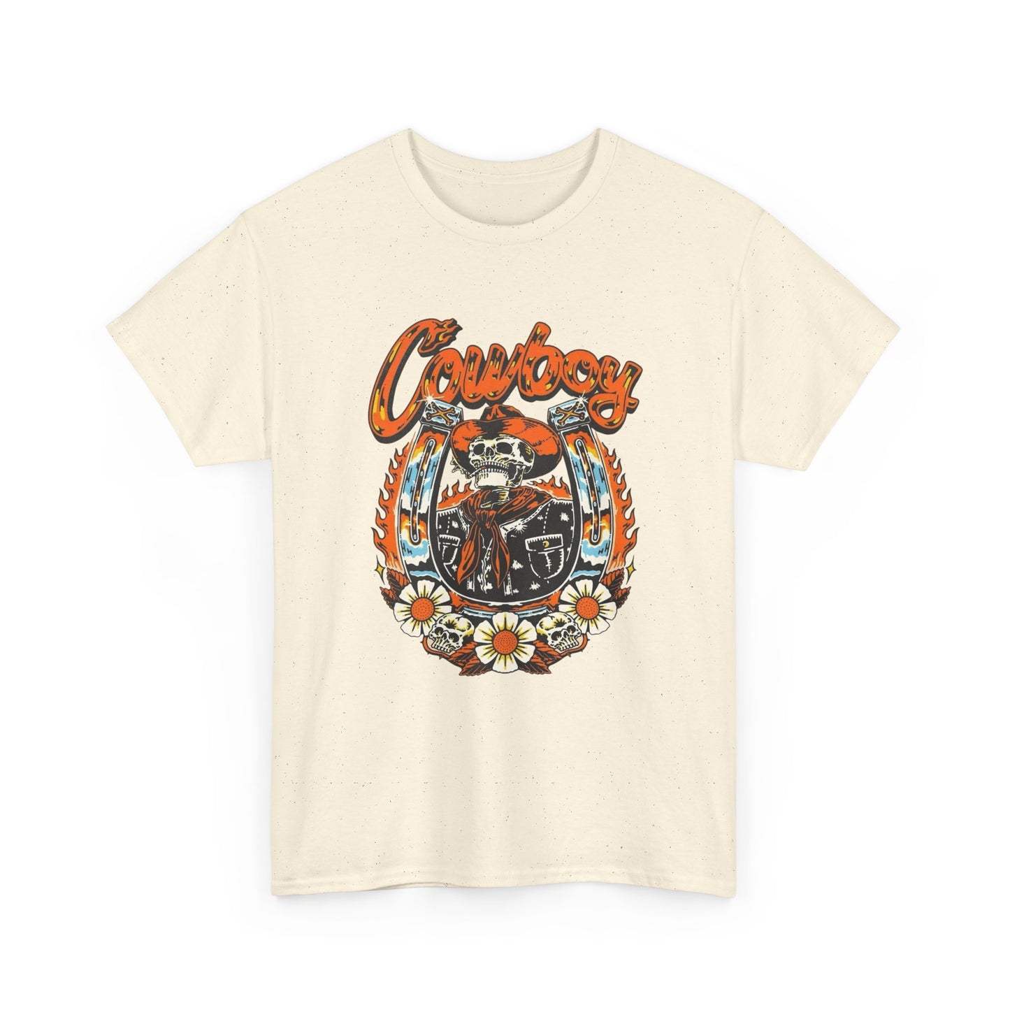 Cowboy Vintage Graphic T Shirt Unisex Heavy Cotton Tee New Gift