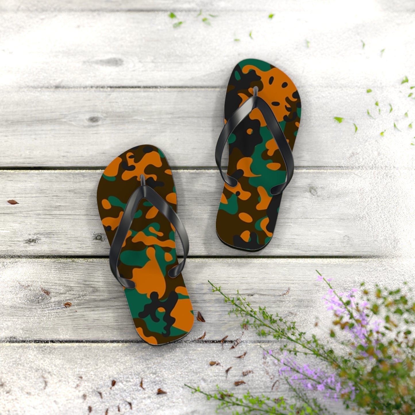 Waves And Sun Sandals Mens Camo Summer Flip Flops Slides BRAND NEW
