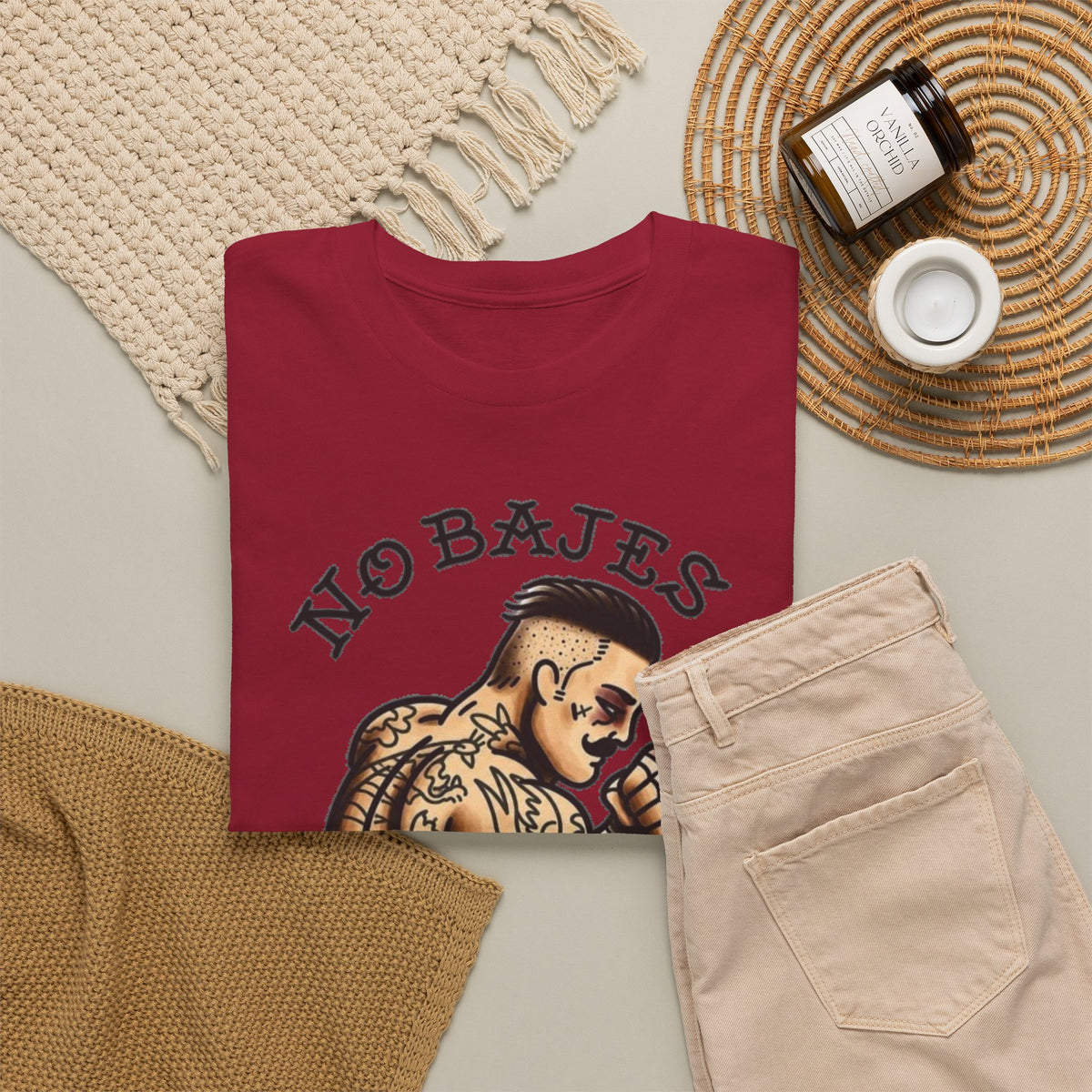 No Rules Luchador Tattoo Graphic T-Shirt Men's Tee