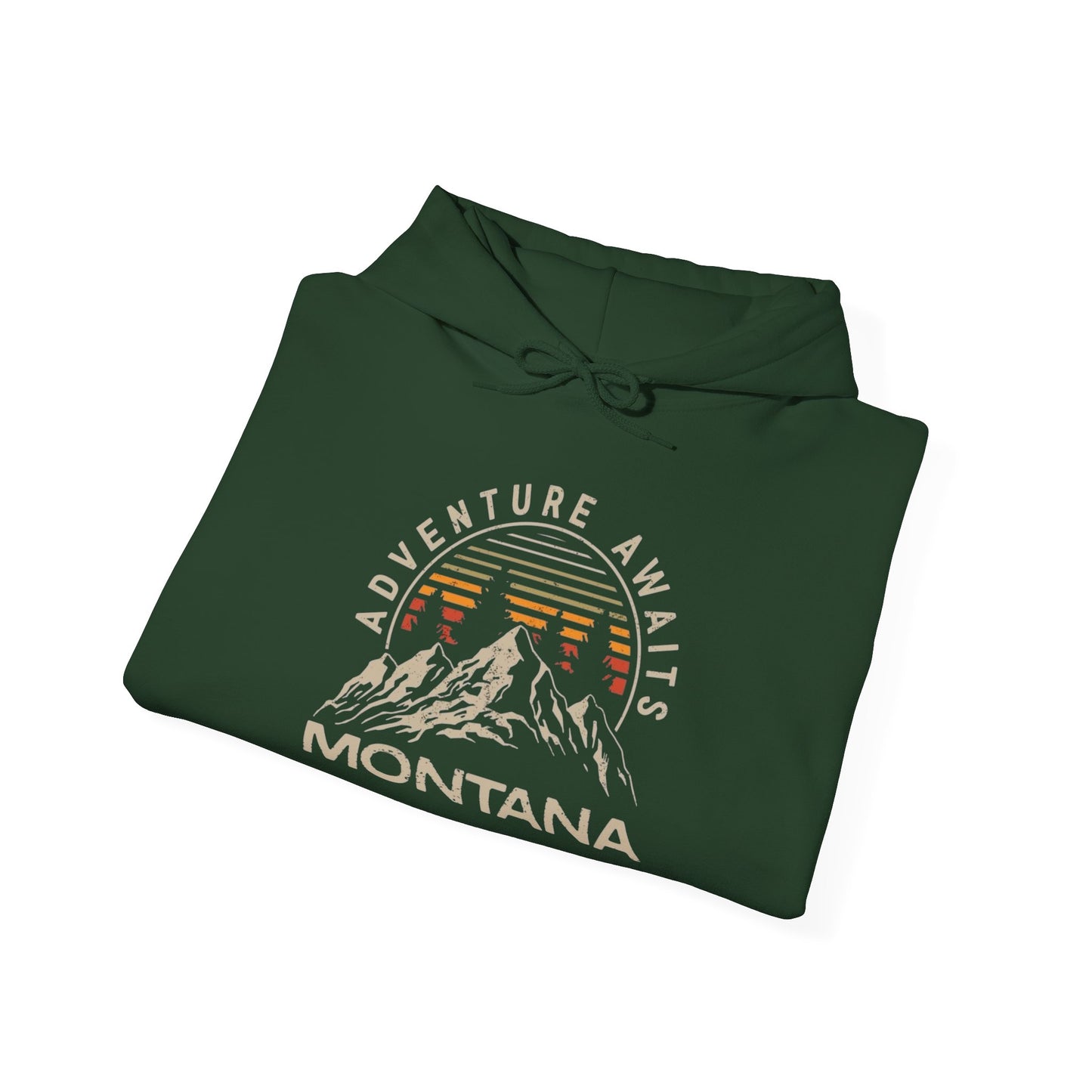 Adventure Awaits In Montana Graphic Hoodie Unisex Heavy Blend™ Hooded Sweatshirt