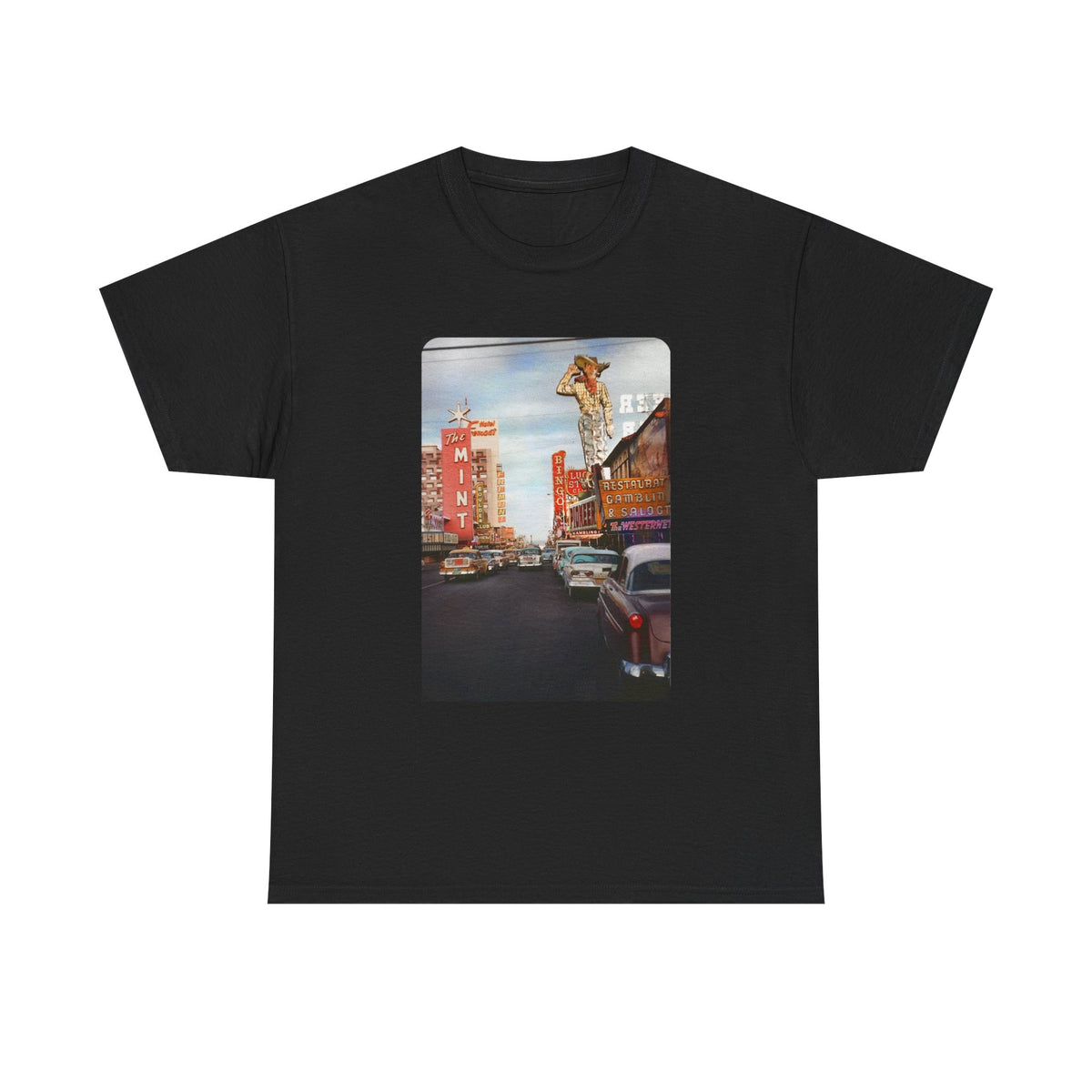 Old Las Vegas Tshirt Vintage Strip Retro Photo Nostalgia Unisex Heavy The Mint