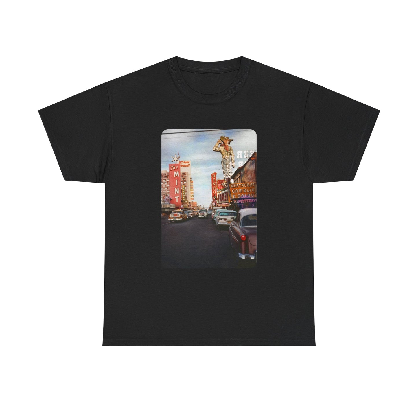 Old Las Vegas Tshirt Vintage Strip Retro Photo Nostalgia Unisex Heavy The Mint