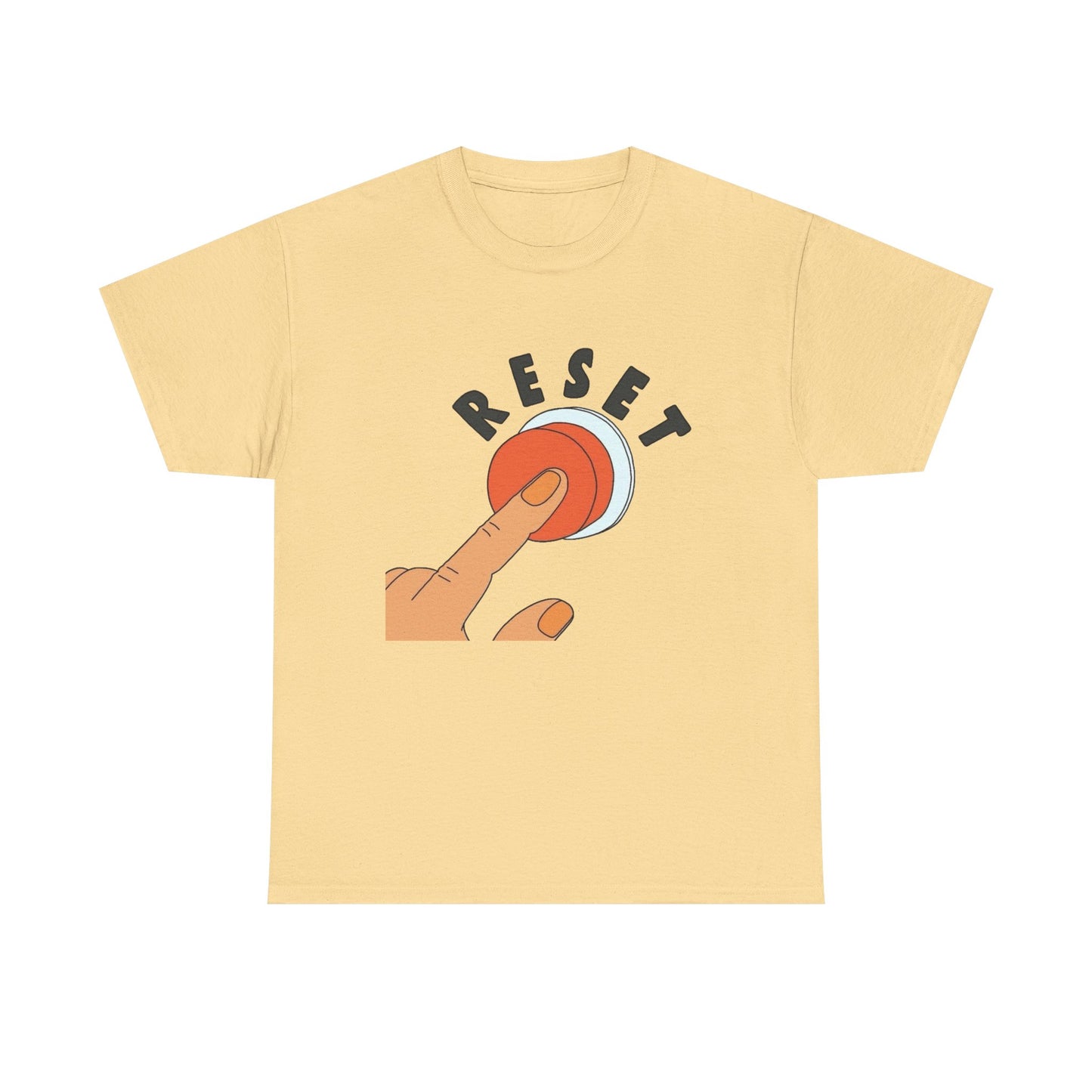 Hit The Reset Button Graphic T Shirt NEW Unisex Heavy Cotton Tee
