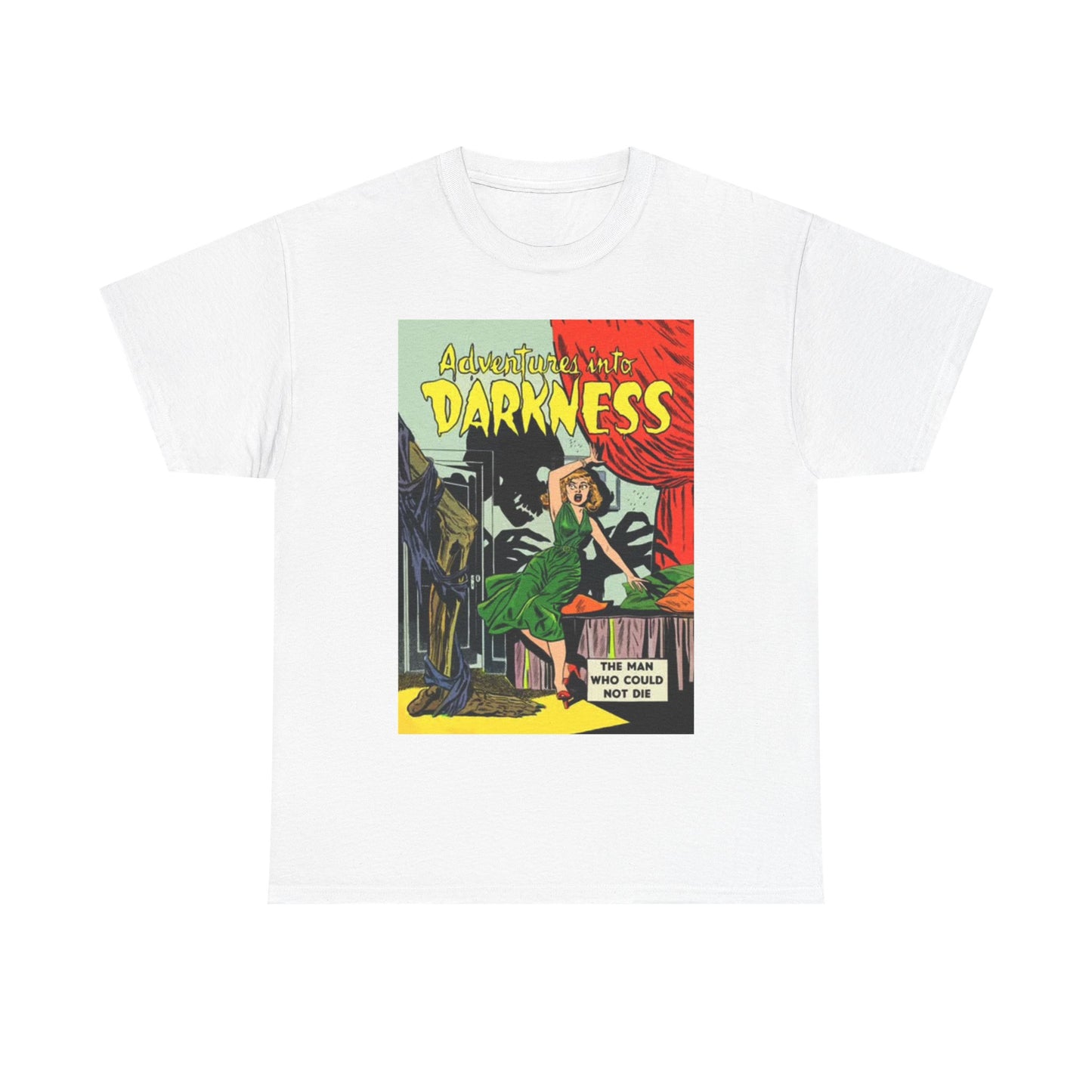 Adventures Into The Darkness Shirt Cartoon Graphic Unisex Heavy Cotton Tee