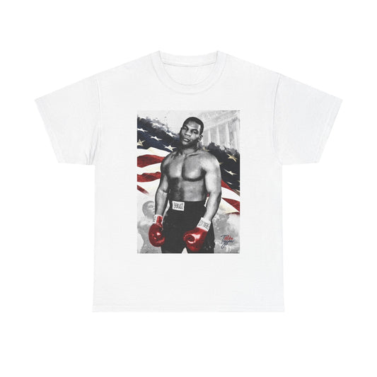 Mike Tyson American Flag Shirt Boxing Champ Unisex Heavy Cotton Tee