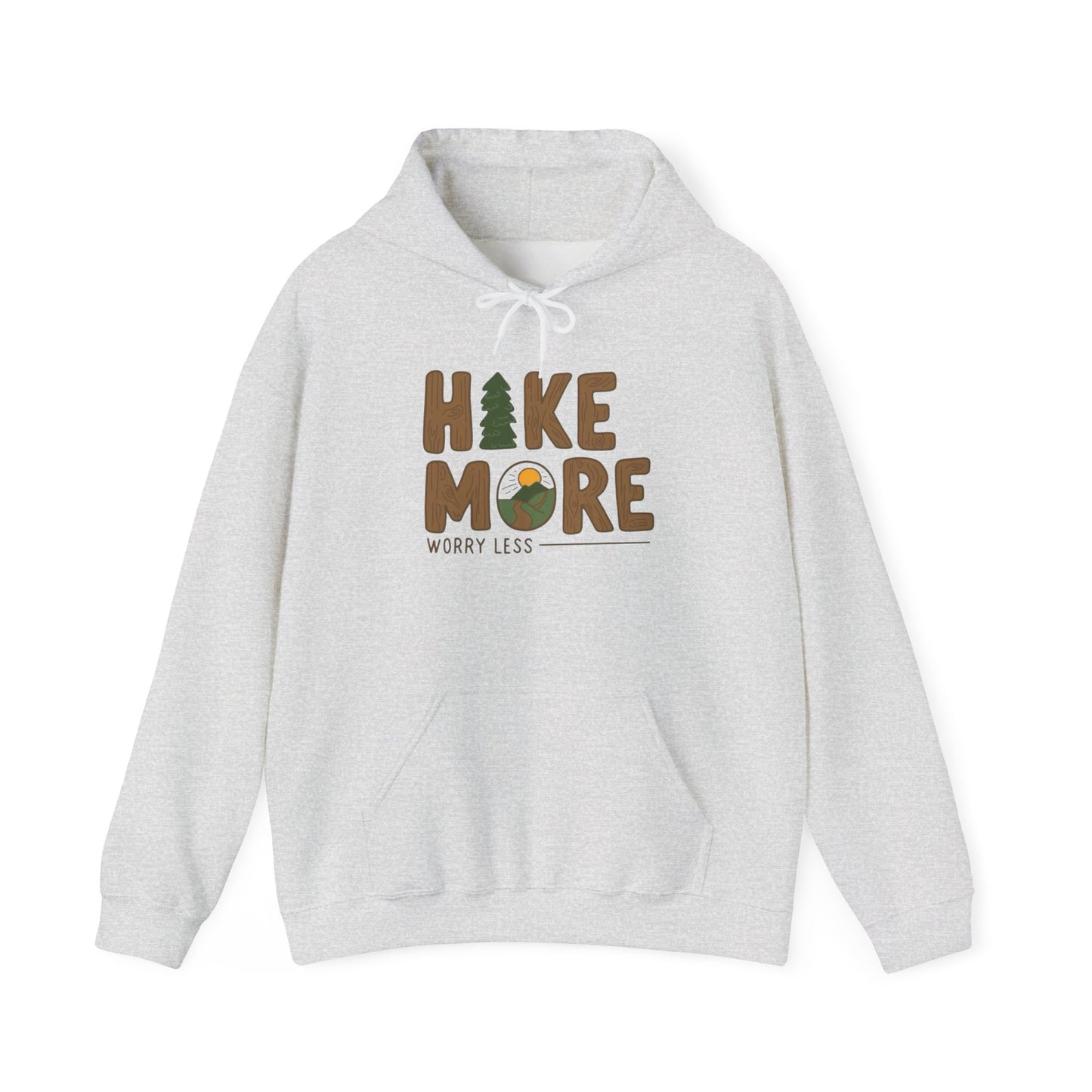 Hike More Worry Less Graphic Hoodie Unisex Heavy Blend™ Hooded Sweatshirt