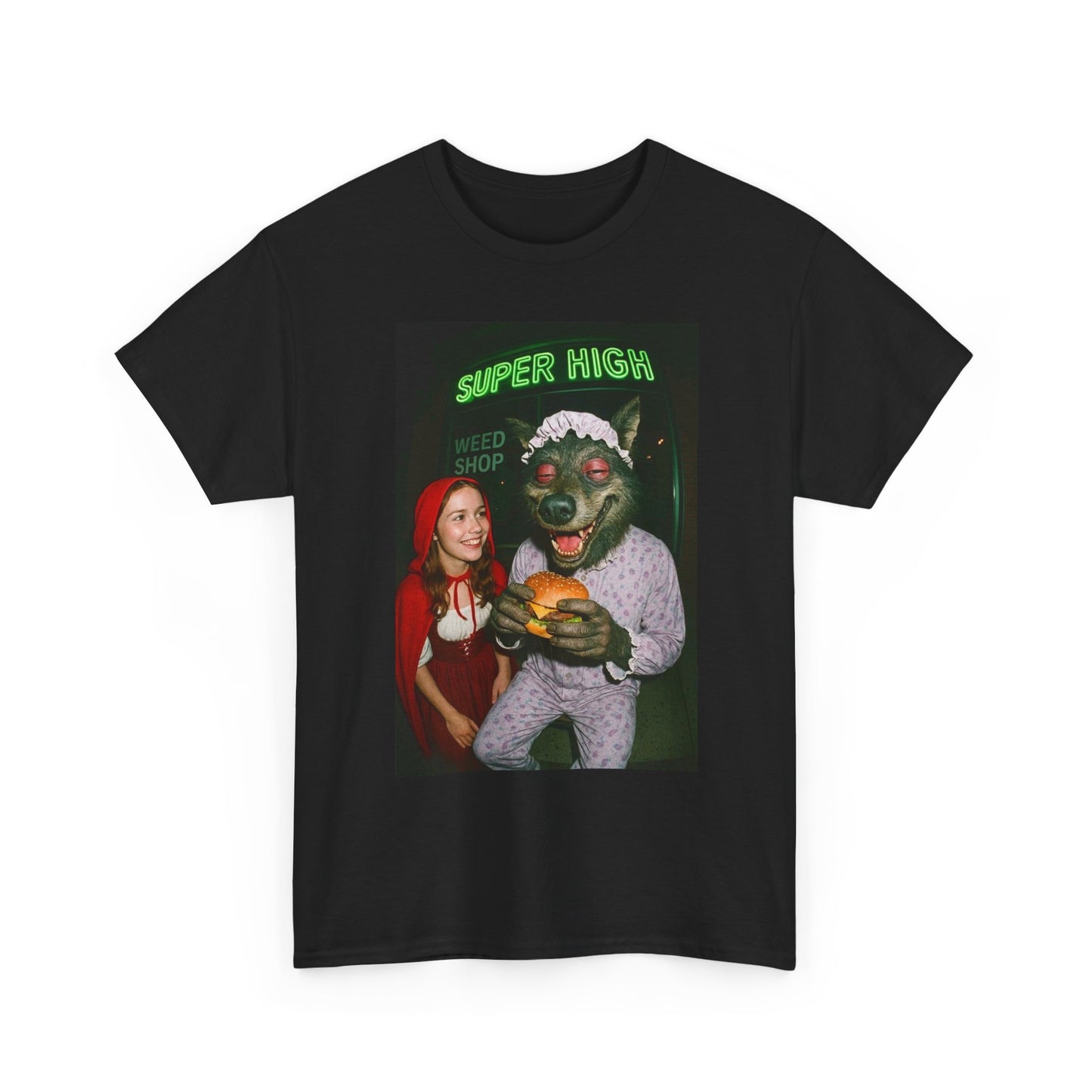 Red Riding Hood Funny Stoned Graphic T Shirt NEW S-5XL Unisex Heavy Cotton Tee