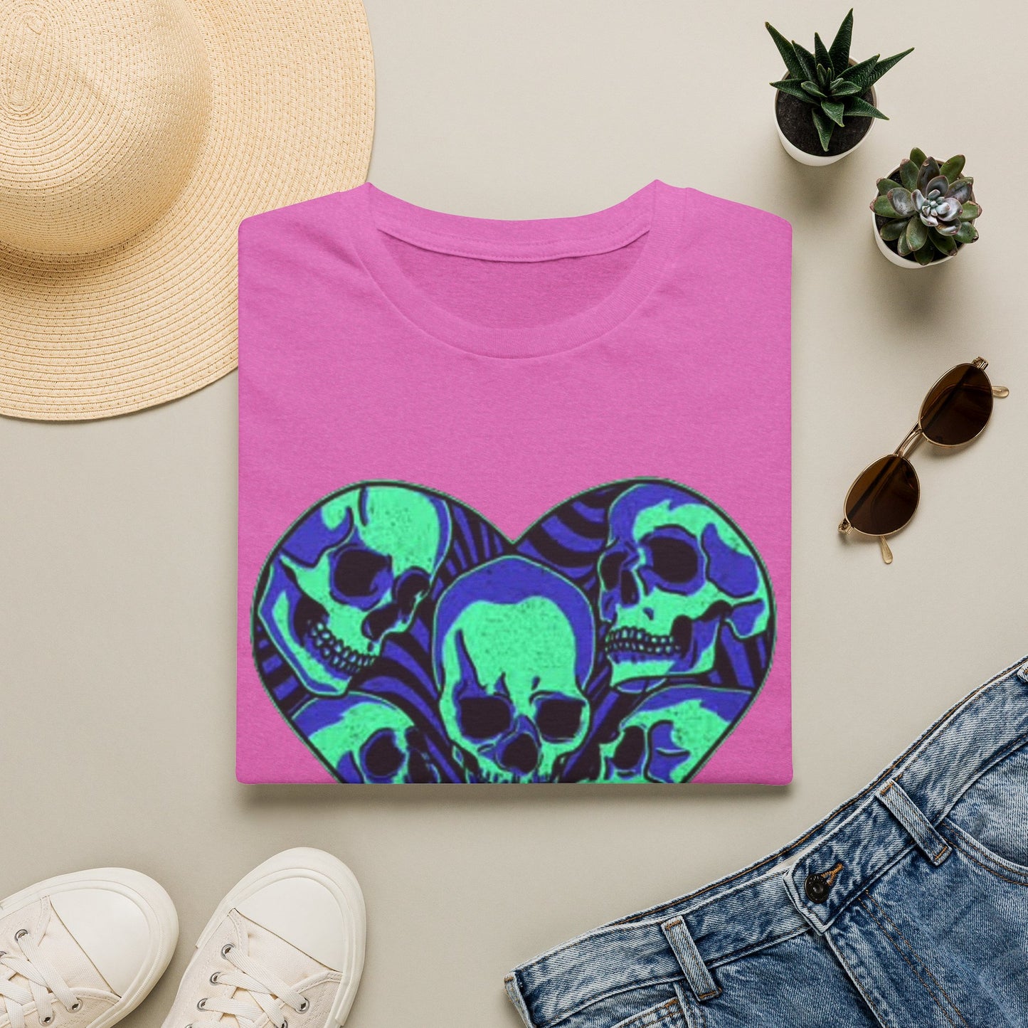 Death Heart Graphic T Shirt Retro Skeleton Unisex Softstyle T-Shirt