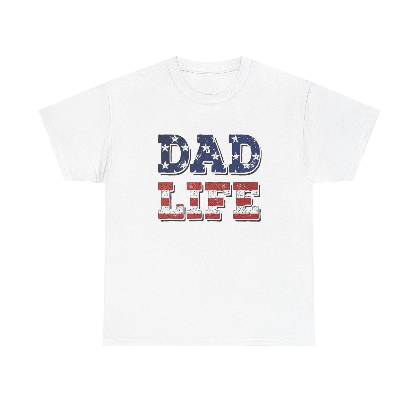 Dad Life USA American Flag Graphic T Shirt NEW ADULT Unisex Heavy Cotton Tee