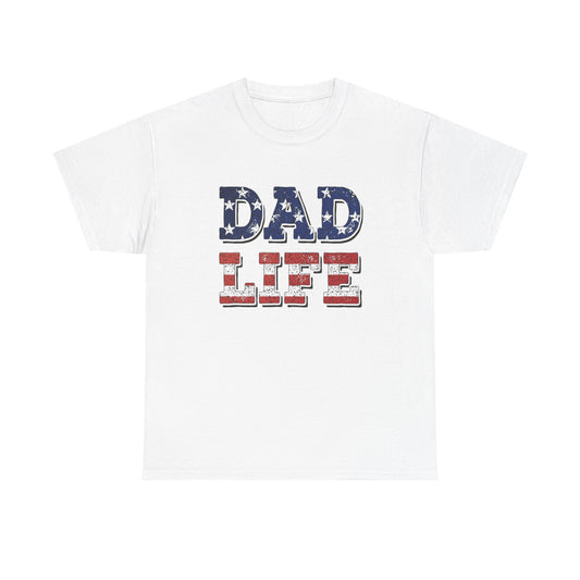 Dad Life USA American Flag Graphic T Shirt NEW ADULT Unisex Heavy Cotton Tee