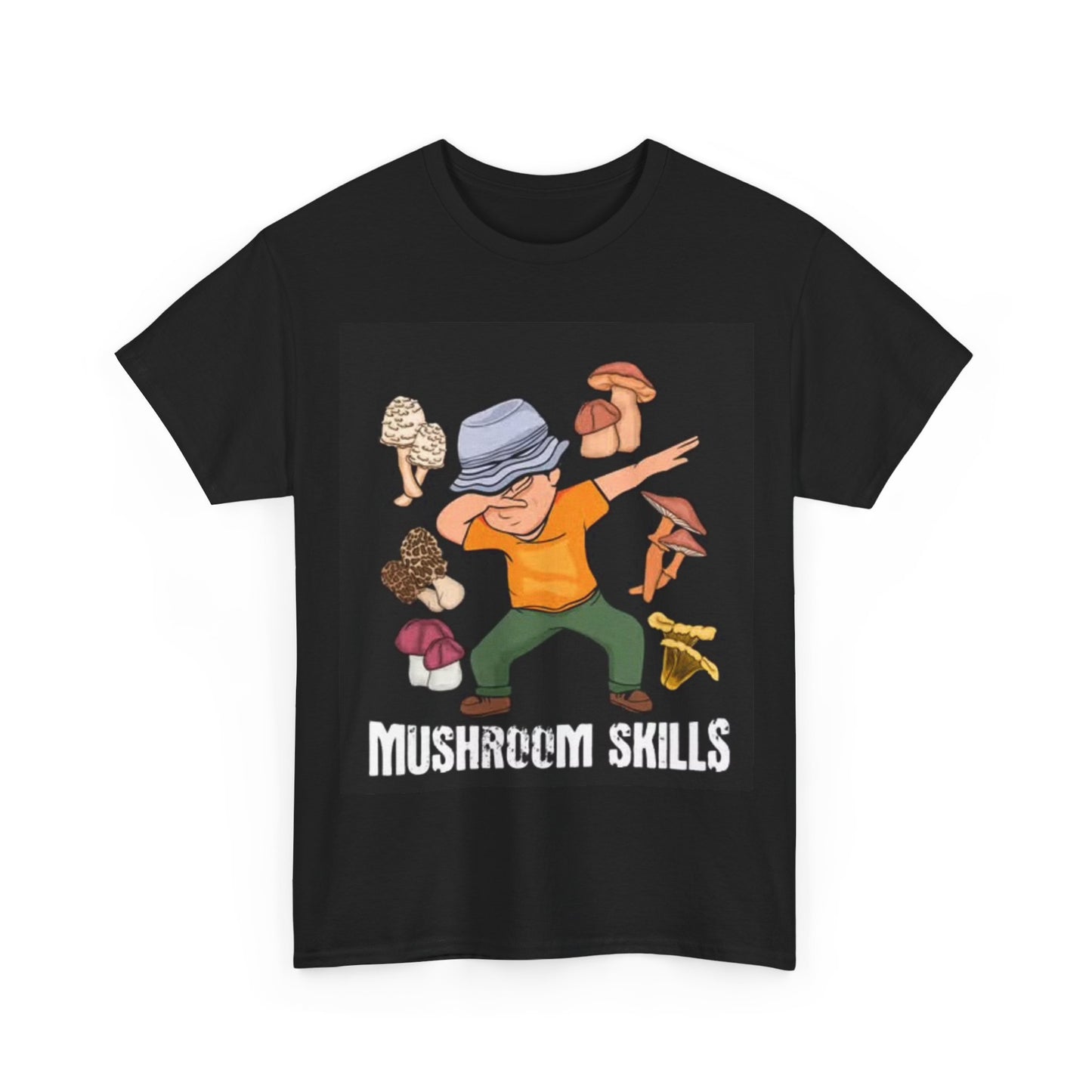 Mushroom Skills Funny Shirt Dancing Trippy Graphic Unisex Heavy Cotton Tee