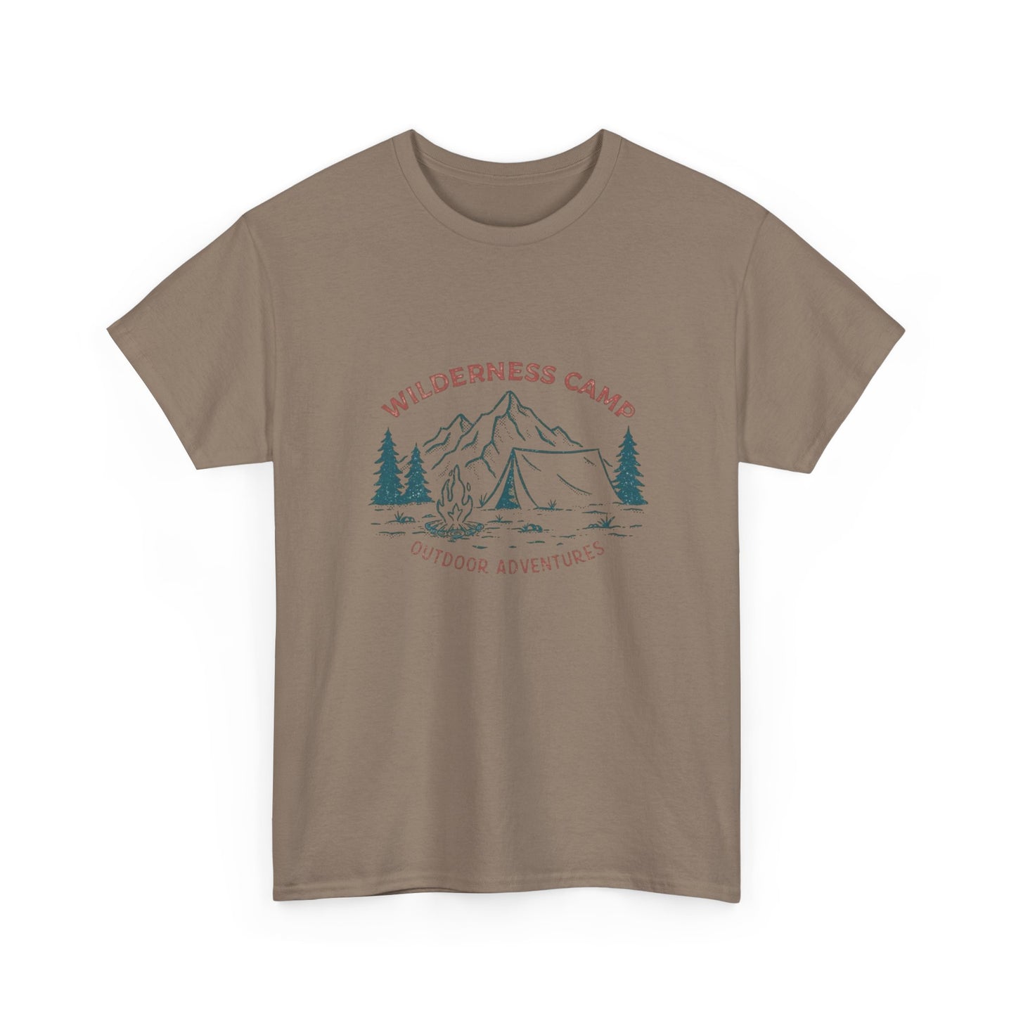 Wilderness Camp Graphic T Shirt Unisex Heavy Cotton Tee