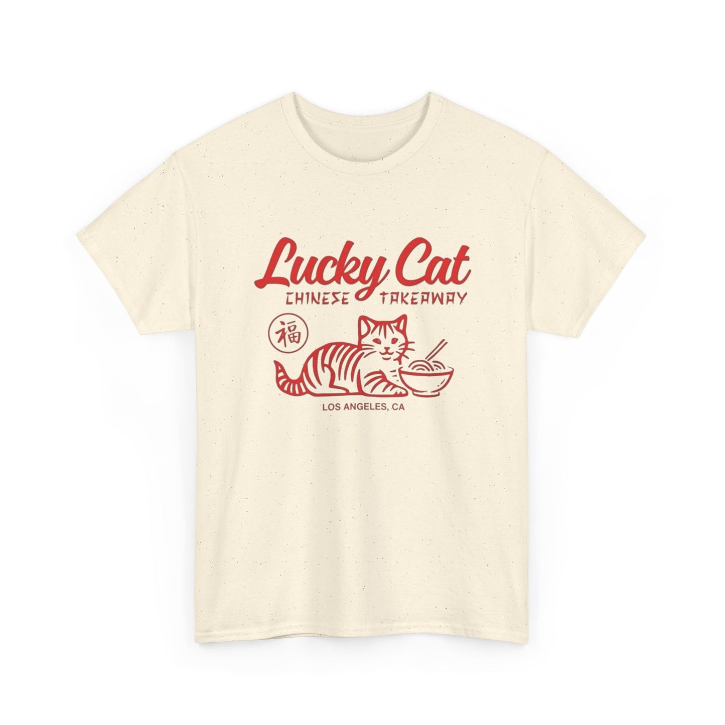 Lucky Cat Chinese Takeaway Graphic T Shirt NEW ADULT TEE Cotton