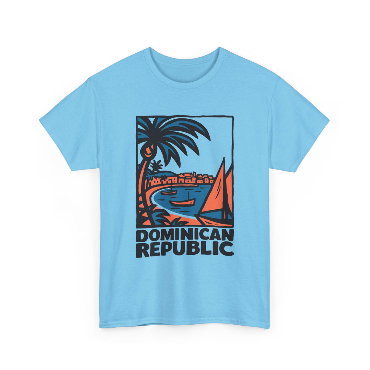 Dominican Republic Beach Graphic T Shirt Men's Heavy Cotton Tee