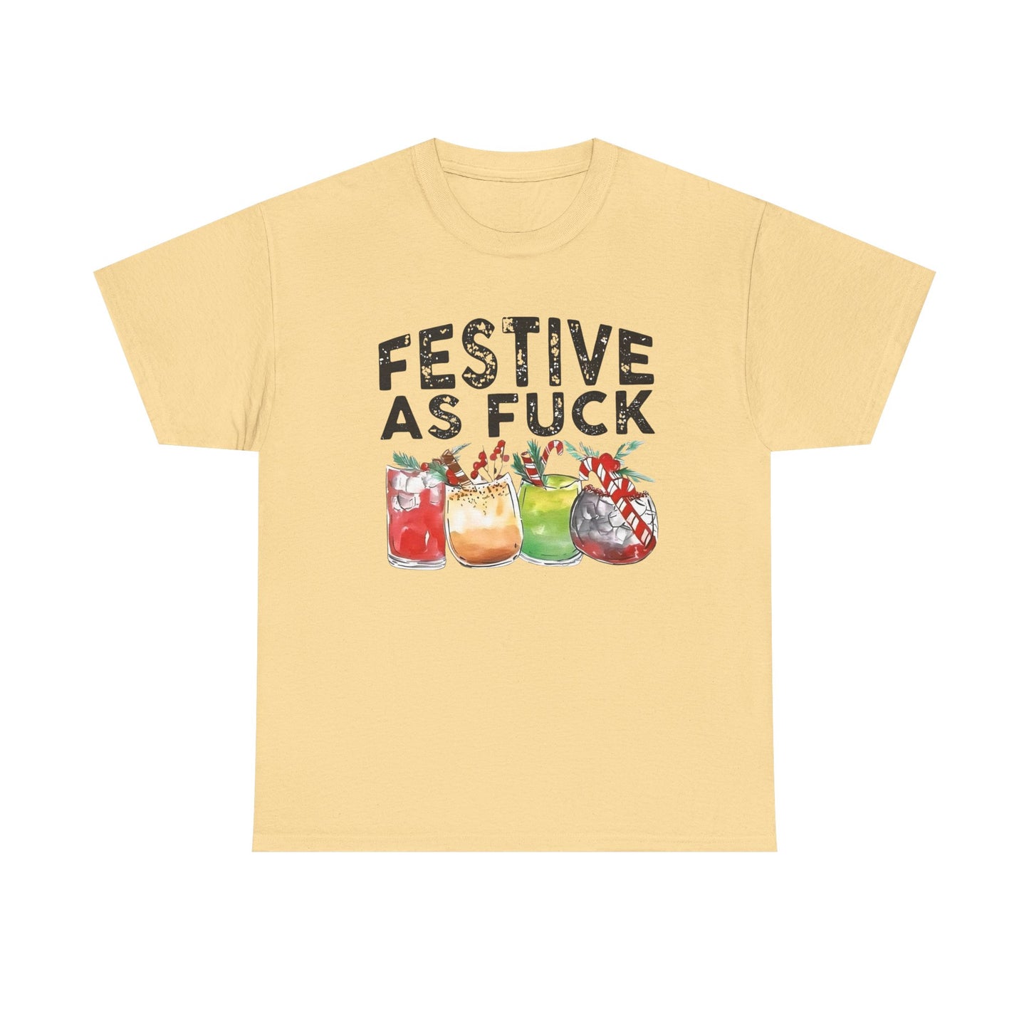 Festive AF Funny Christmas Spirit Graphic T Shirt ADULT NEW
