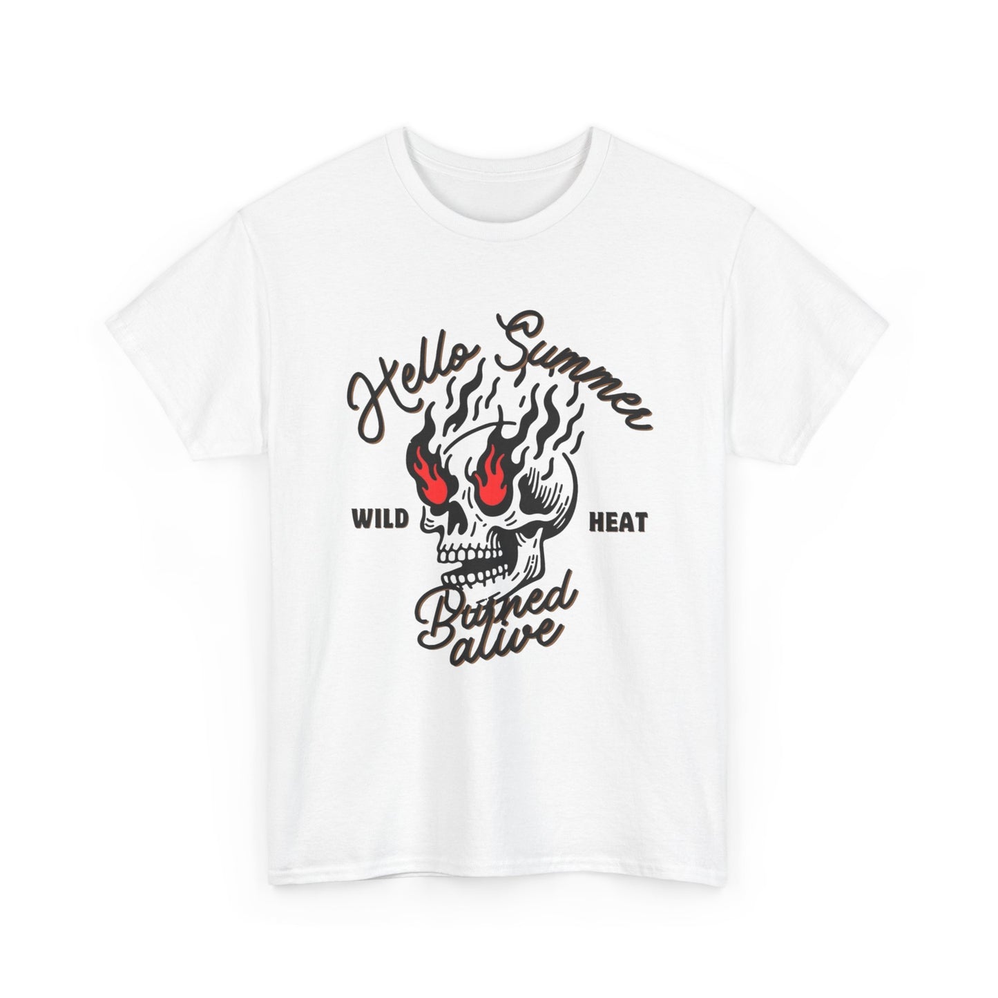 Hello Summer Wild Heat Graphic T Shirt Unisex Heavy Cotton Tee