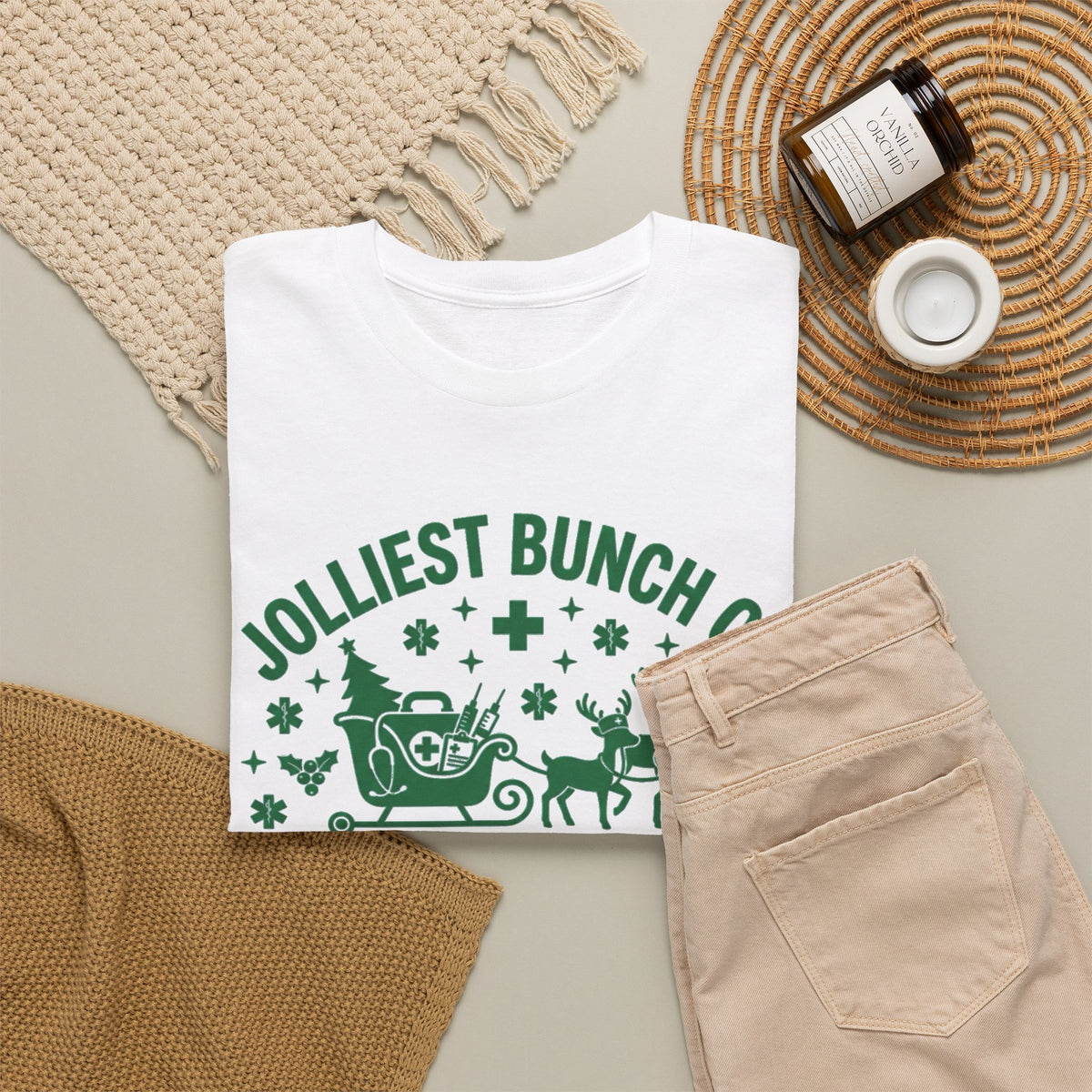 Jolliest Bunch of Nurses Christmas Nuthouse T-Shirt