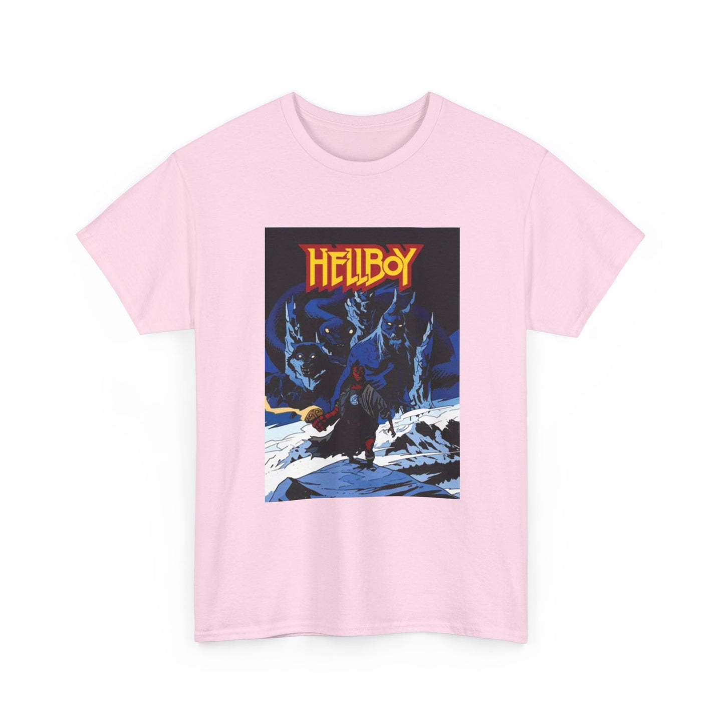 Hellboy Movie Poster Shirt Retro Cartoon Graphic Unisex Heavy Cotton Tee