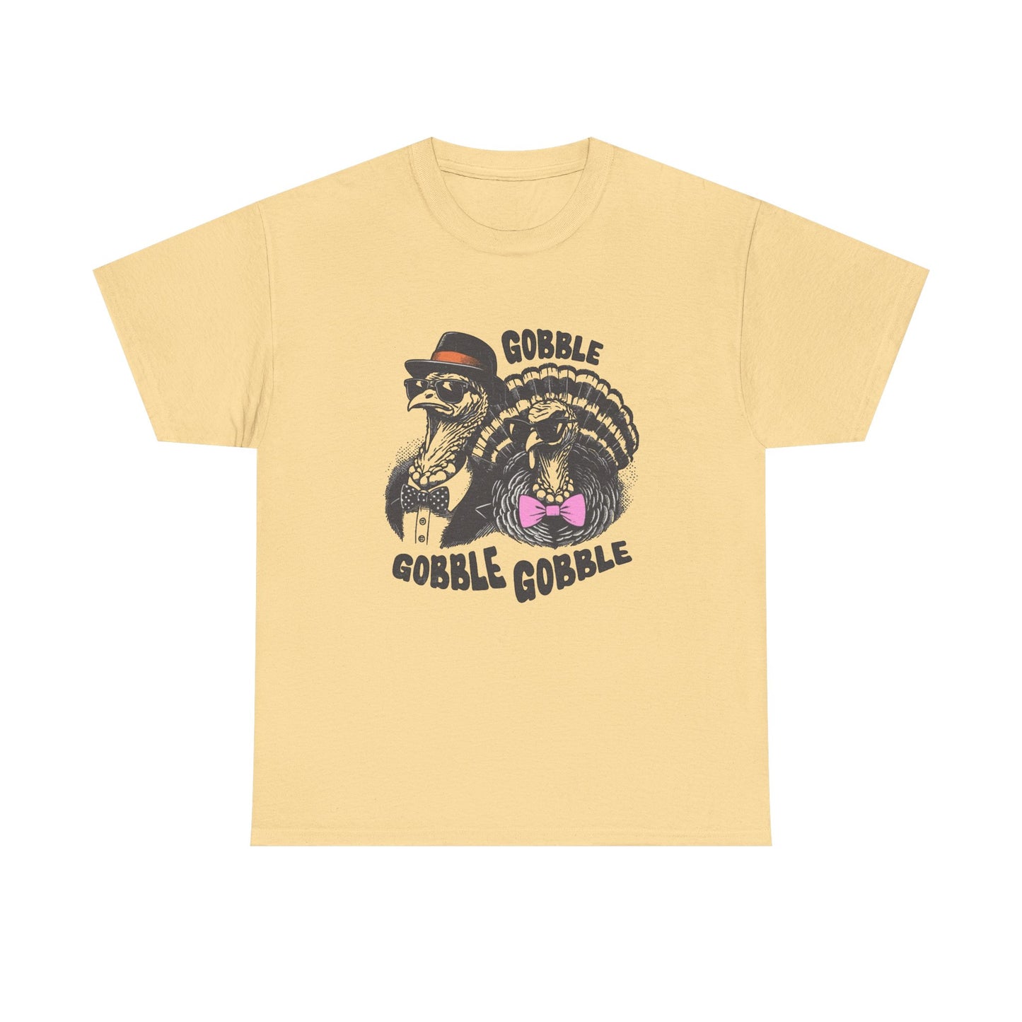 Thanksgiving Gobble Funny Turkey Graphic T Shirt NEW Unisex Heavy Cotton Tee