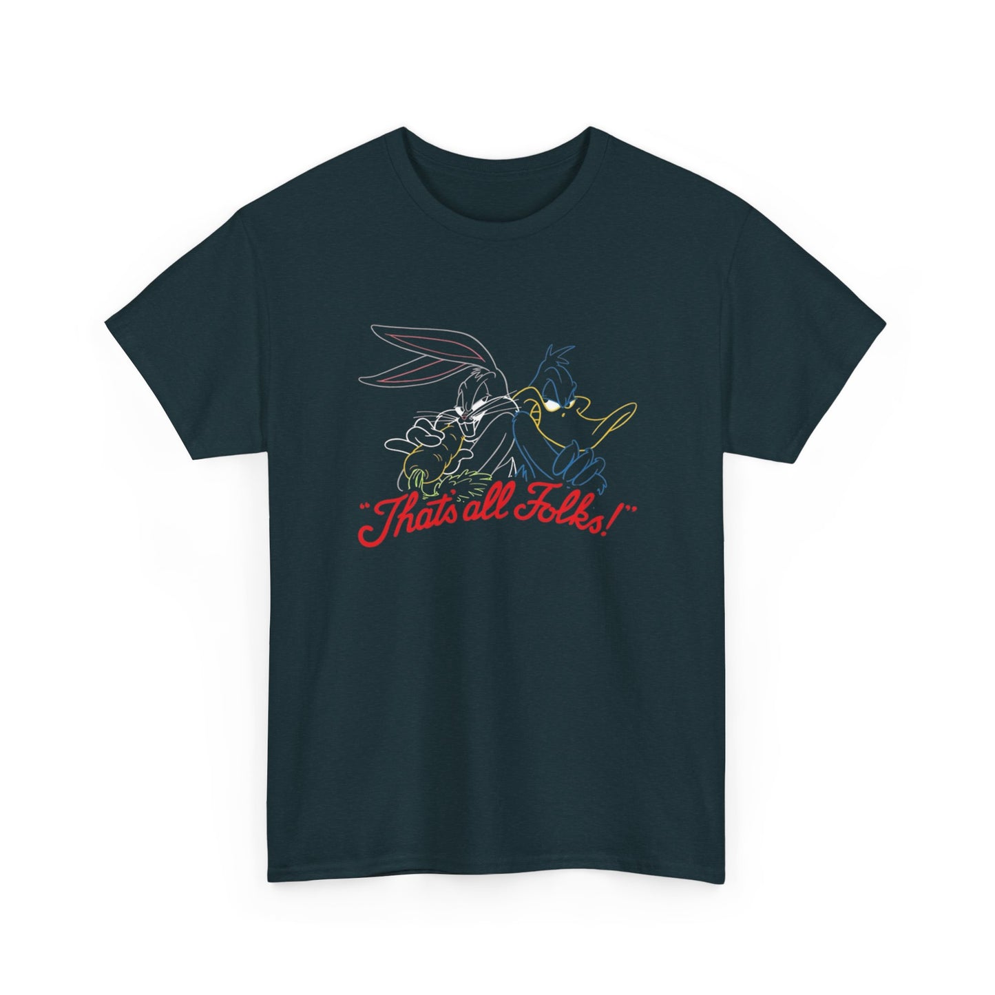 That's All Folks Vintage Cartoon Graphic T Shirt NEW ADULT Tee