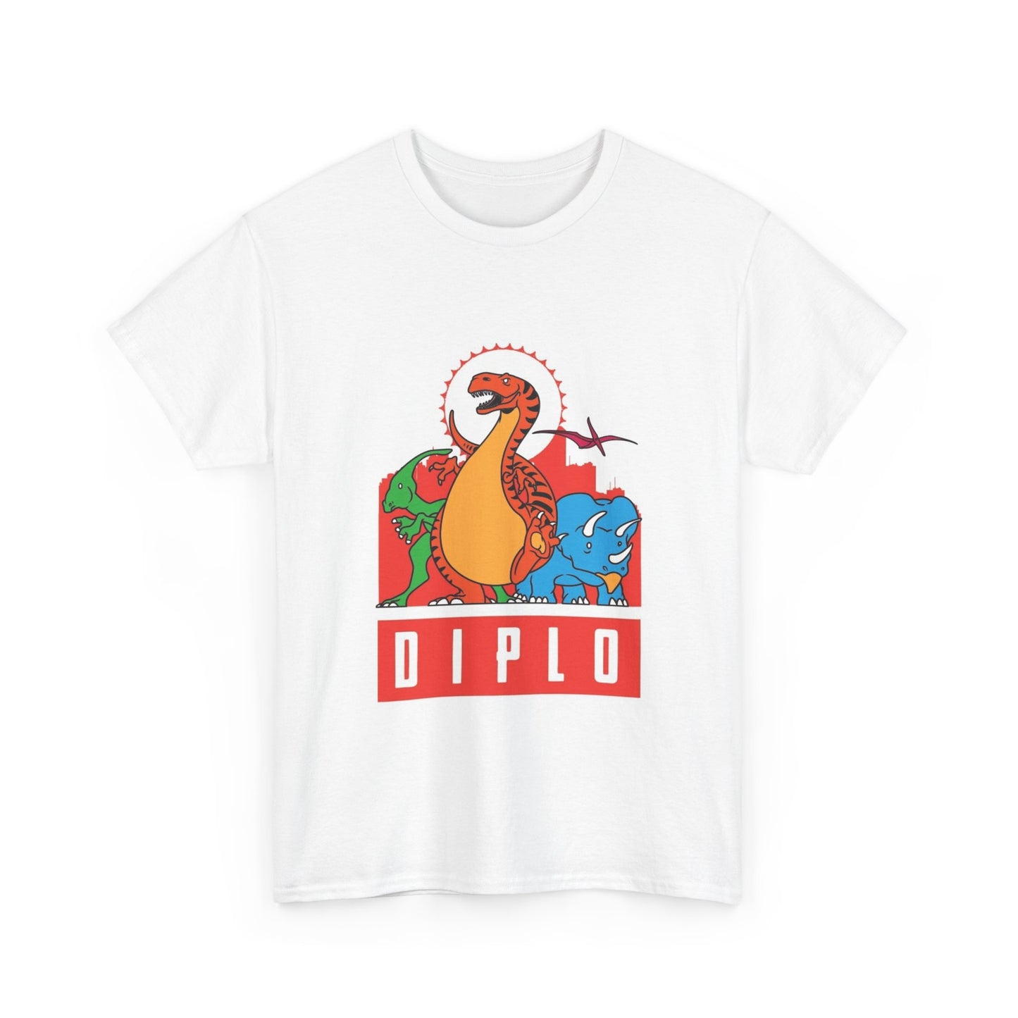 Diplo T shirt Dinosaur Poster Retro EDM Dj Merch Unisex Heavy Cotton Tee