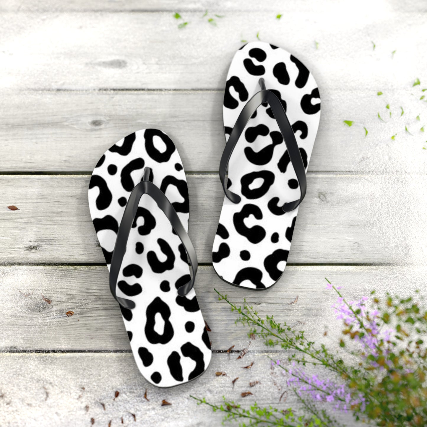 Leopard Print Beach Sandals, Slides for Summer, Flip Flops, Water Resistant