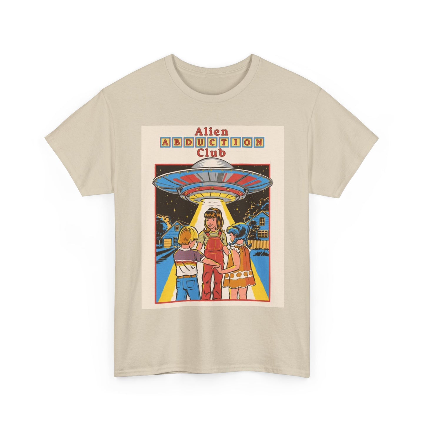 Alien Abduction Tshirt Funny 80s Retro Graphic Unisex Heavy Cotton Tee