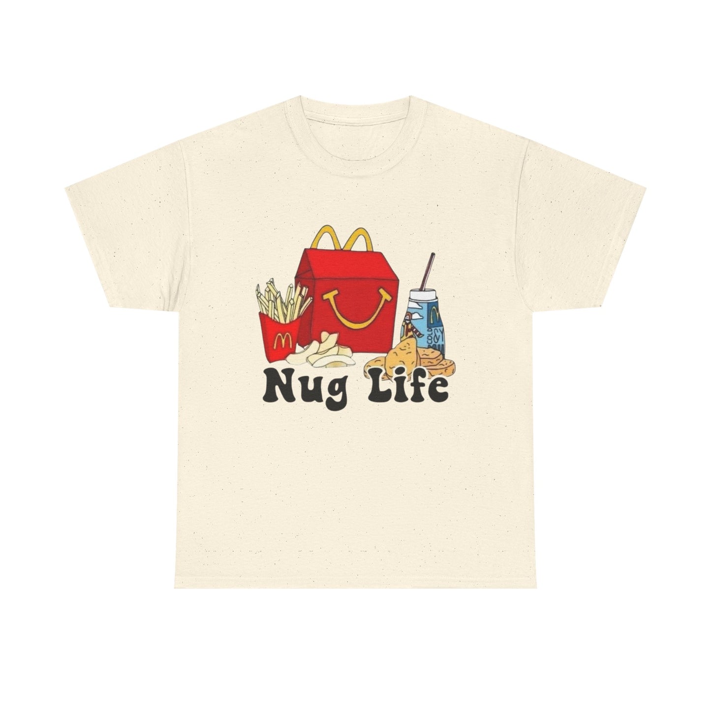 Nug Life Funny Happy Meal 90s Kids Graphic T Shirt New Unisex Heavy Cotton Tee