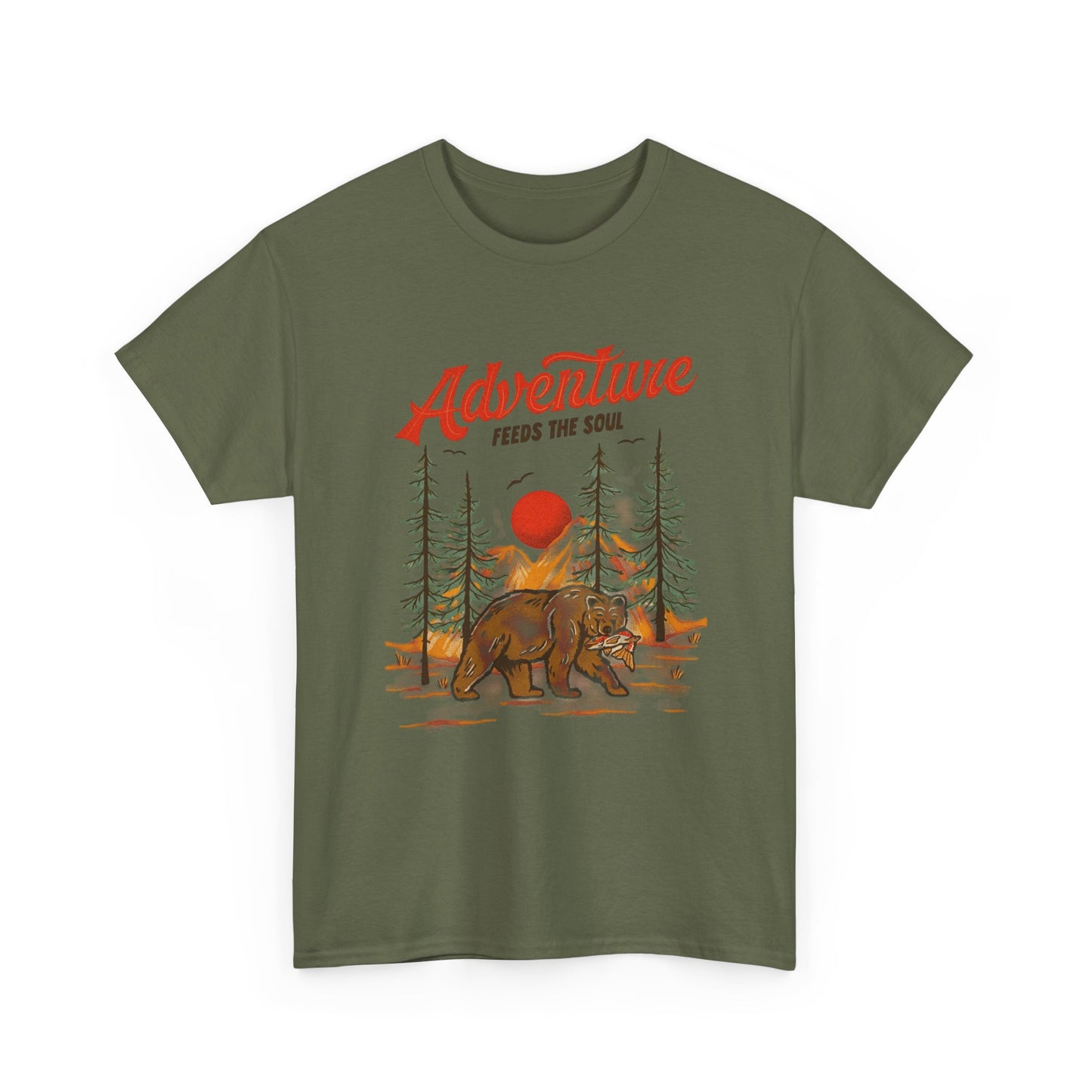 Adventure Feeds The Soul Graphic T Shirt Unisex Heavy Cotton Tee