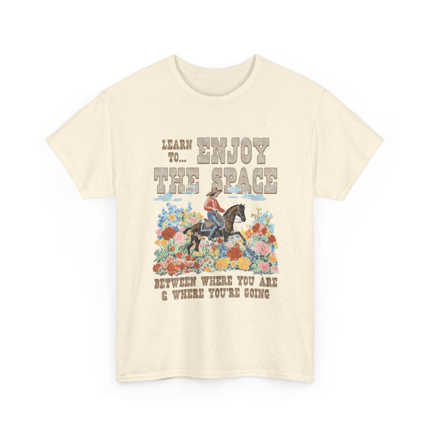 Enjoy The Space Mental Health Graphic T Shirt Regular Men's Heavy Cotton Tee