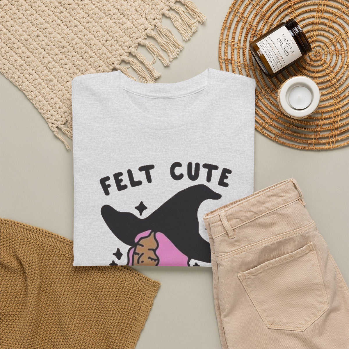 Funny Witch Graphic T Shirt Women's Felt Cute Jokes Heavy Cotton Tee