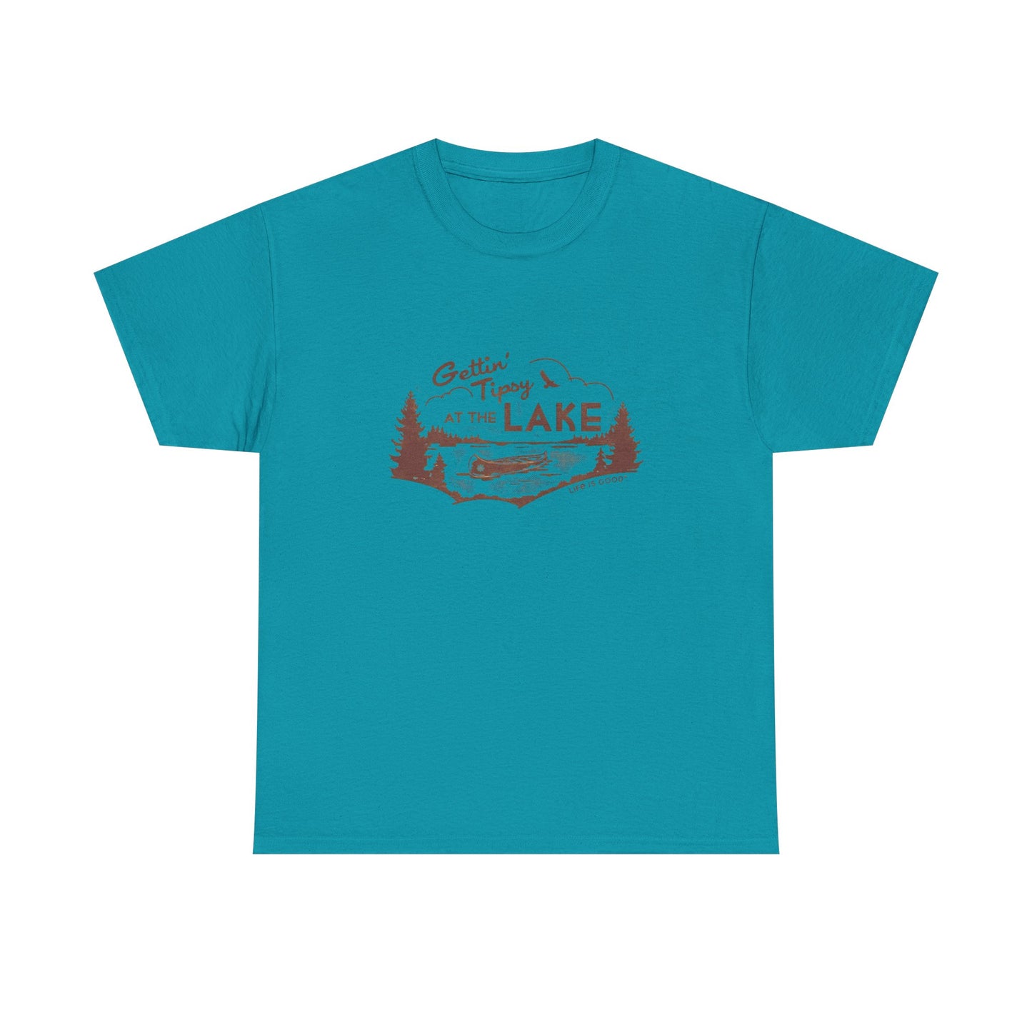 Getting Tipsy At The Lake Graphic T Shirt Unisex Heavy Cotton Tee