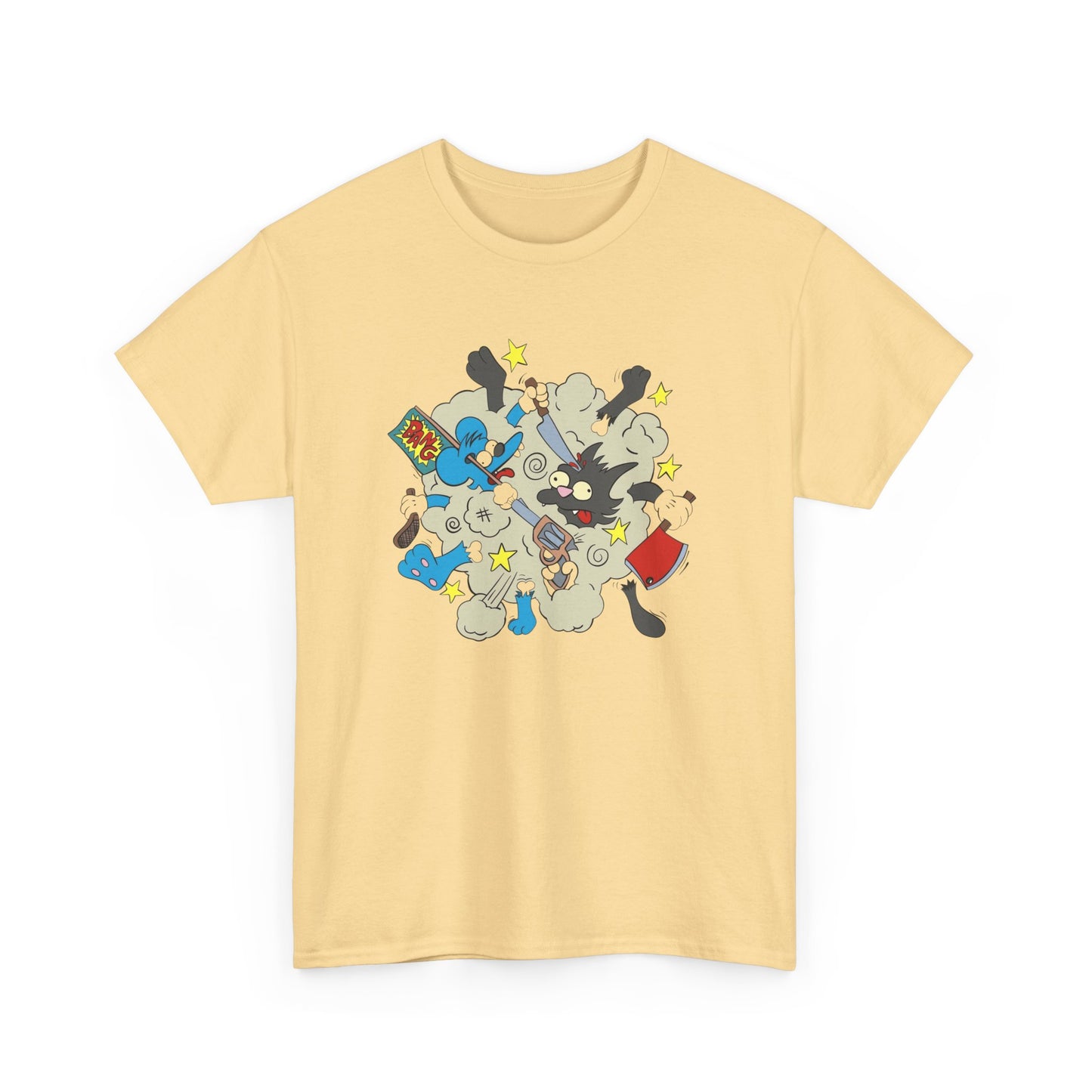 Itchy And Scratchy Show Funny Graphic T-Shirt Comfy Cotton Tee Brand NEW