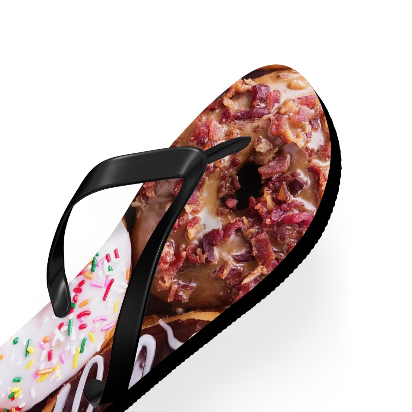 Donuts Funny Summer Sandals, Beach Shoes, Vacation Flip Flops, Pool Slides