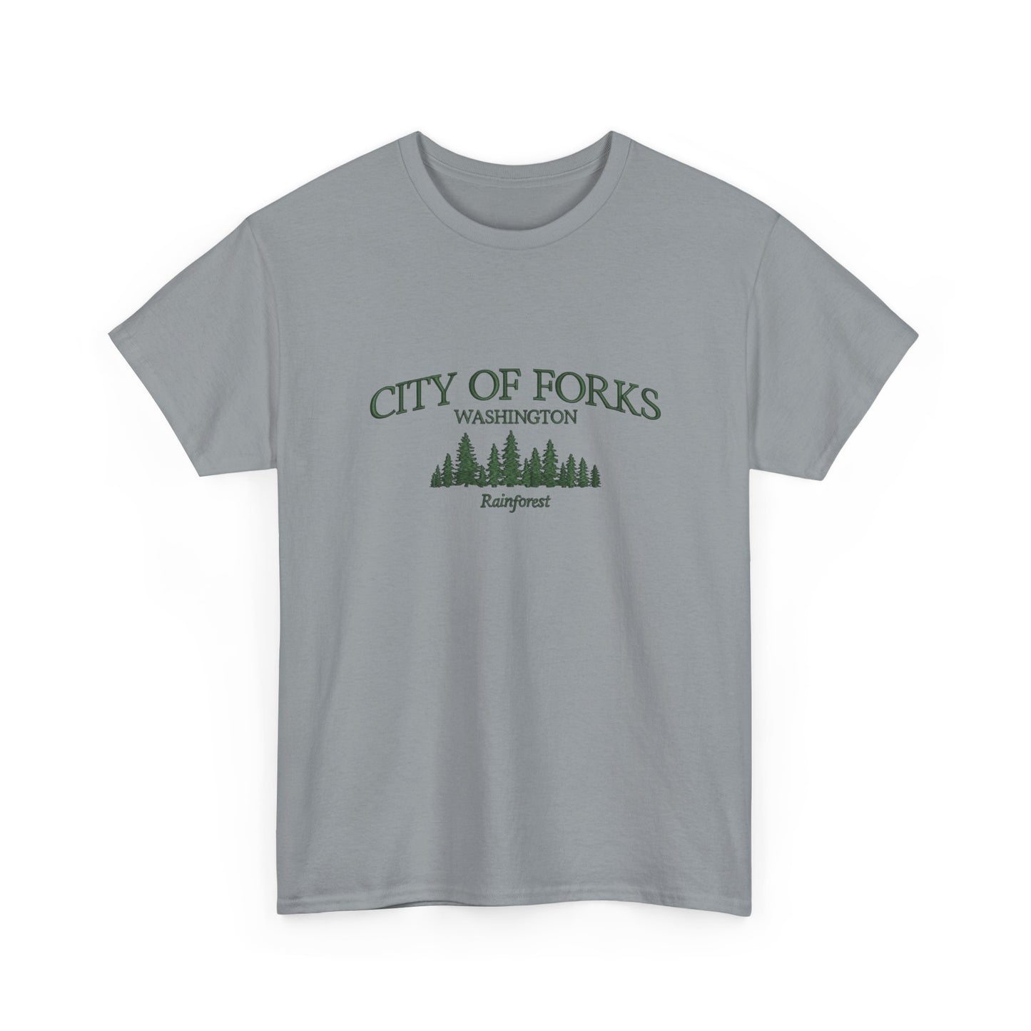 City Of Forks Washington Graphic T Shirt NEW Unisex Heavy Cotton Tee