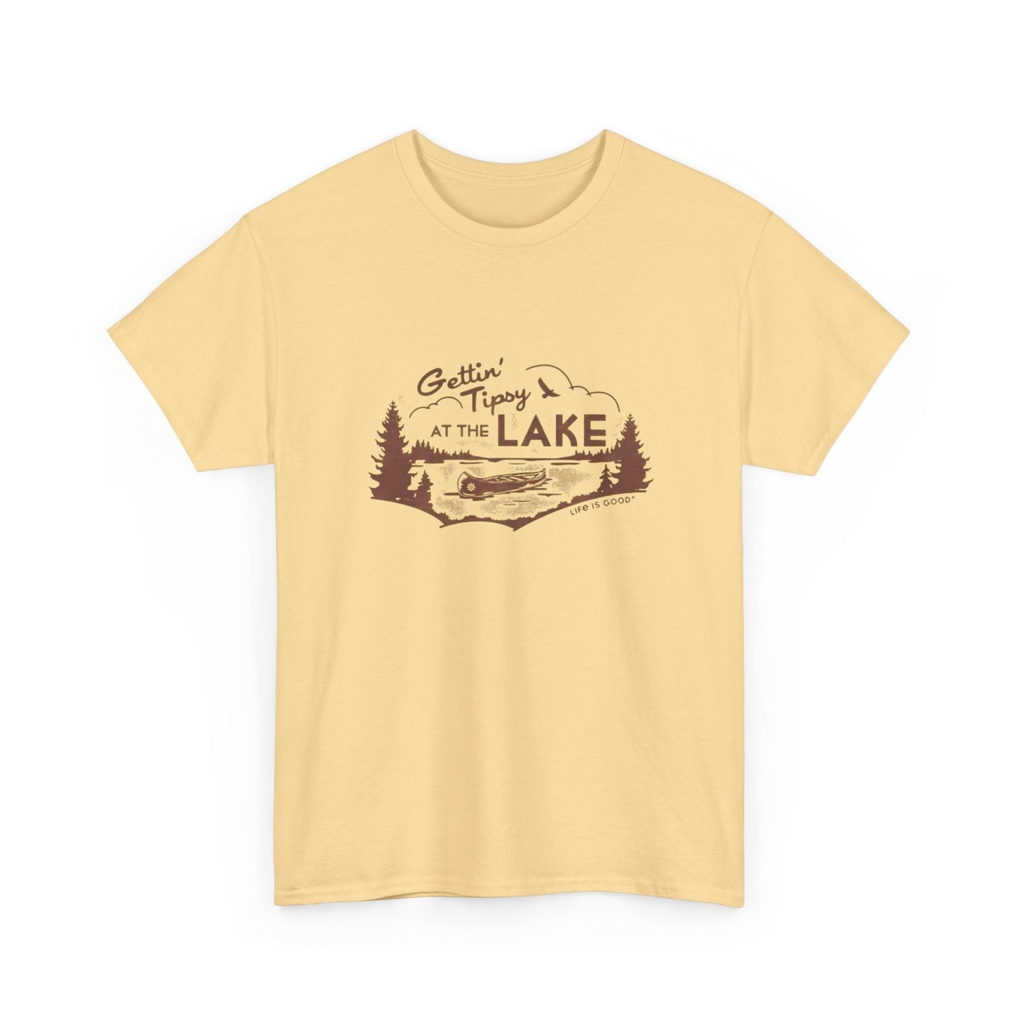 Getting Tipsy At The Lake Graphic T Shirt Unisex Heavy Cotton Tee