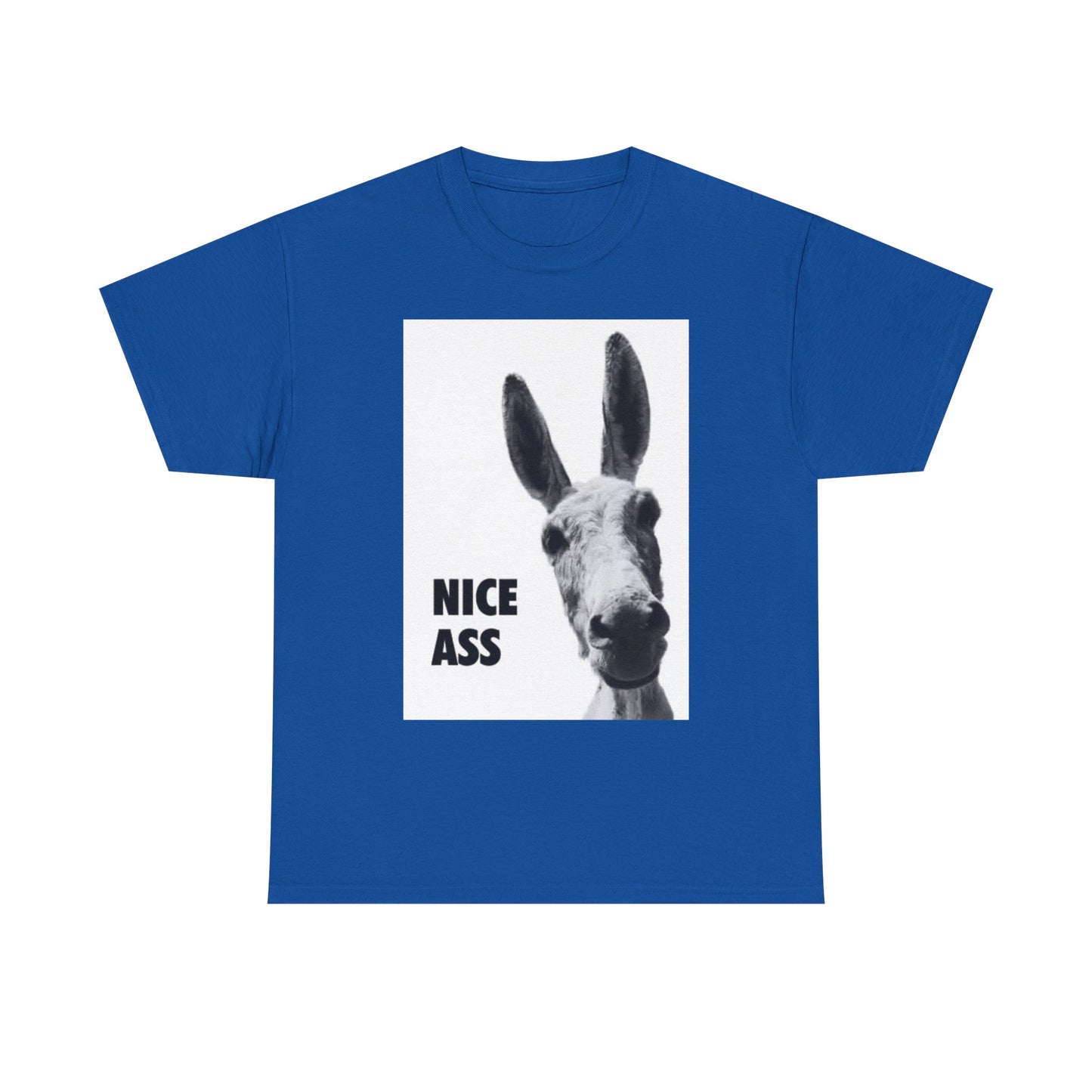 Nice Ass T Shirt Funny Donkey Animal Jokes Comedy Gift Unisex Heavy Cotton Tee