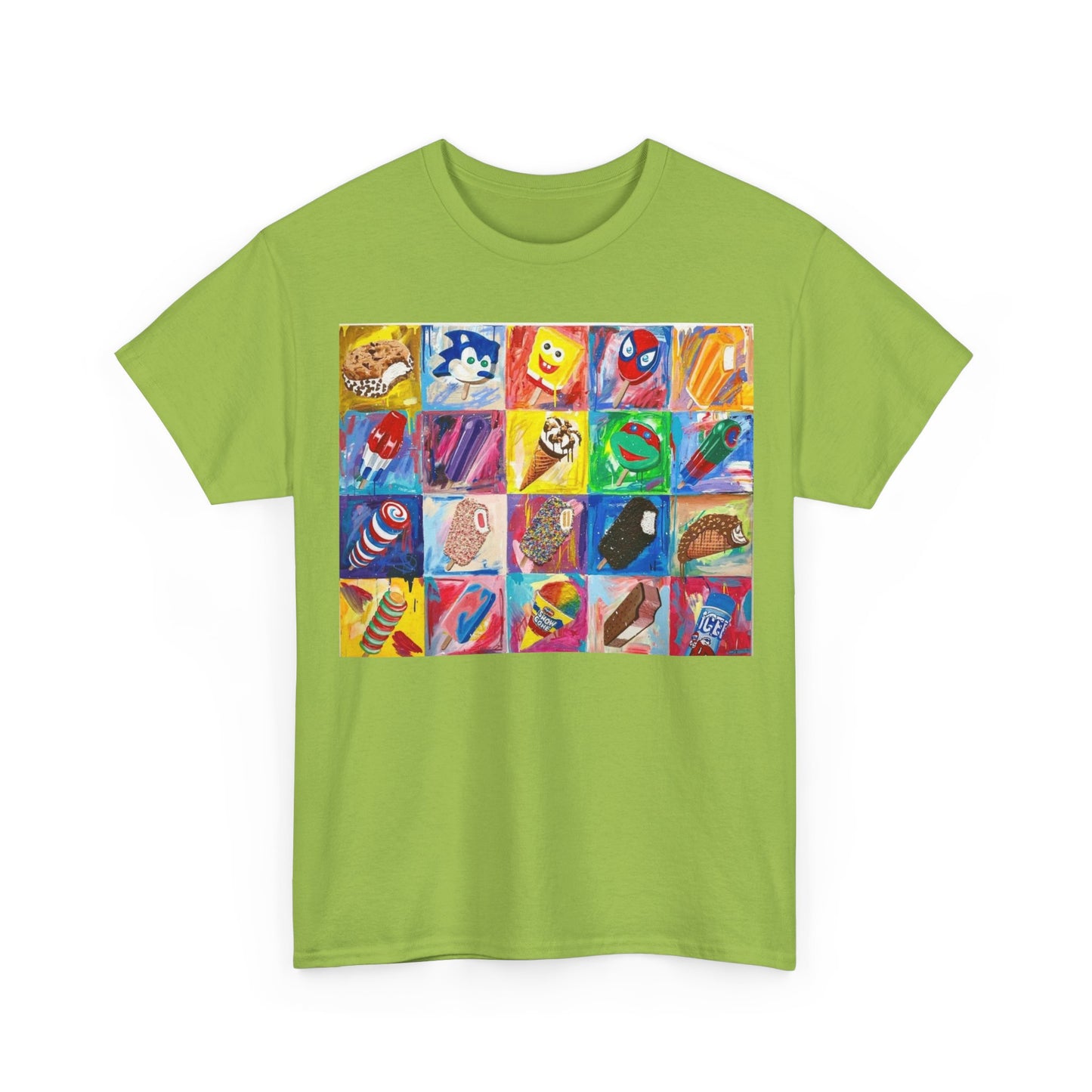 Ice Cream T-shirt Vintage Menu Nostalgia retro art Unisex Heavy Cotton Tee