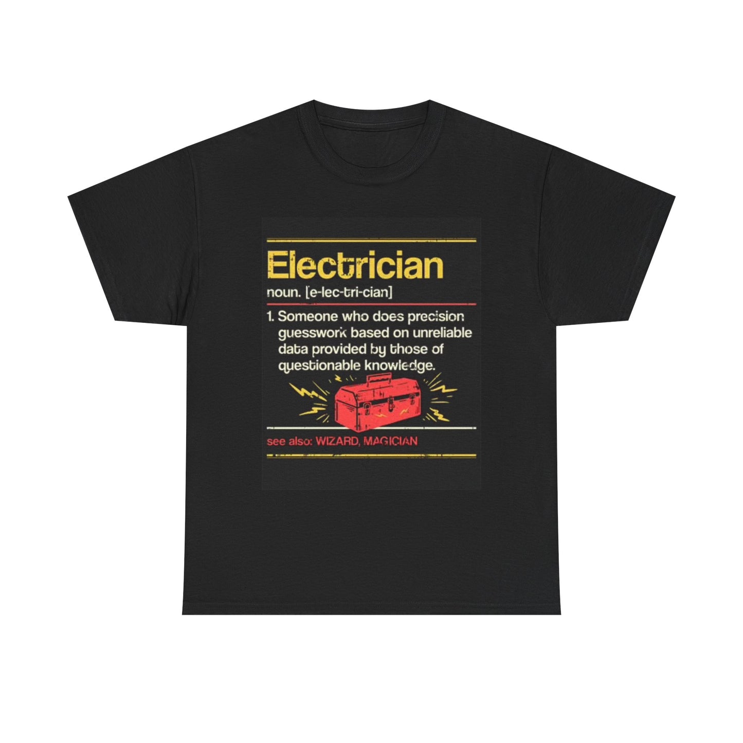 Electrician Graphic T Shirt Blue Collar Work Construction Unisex Heavy Cotton